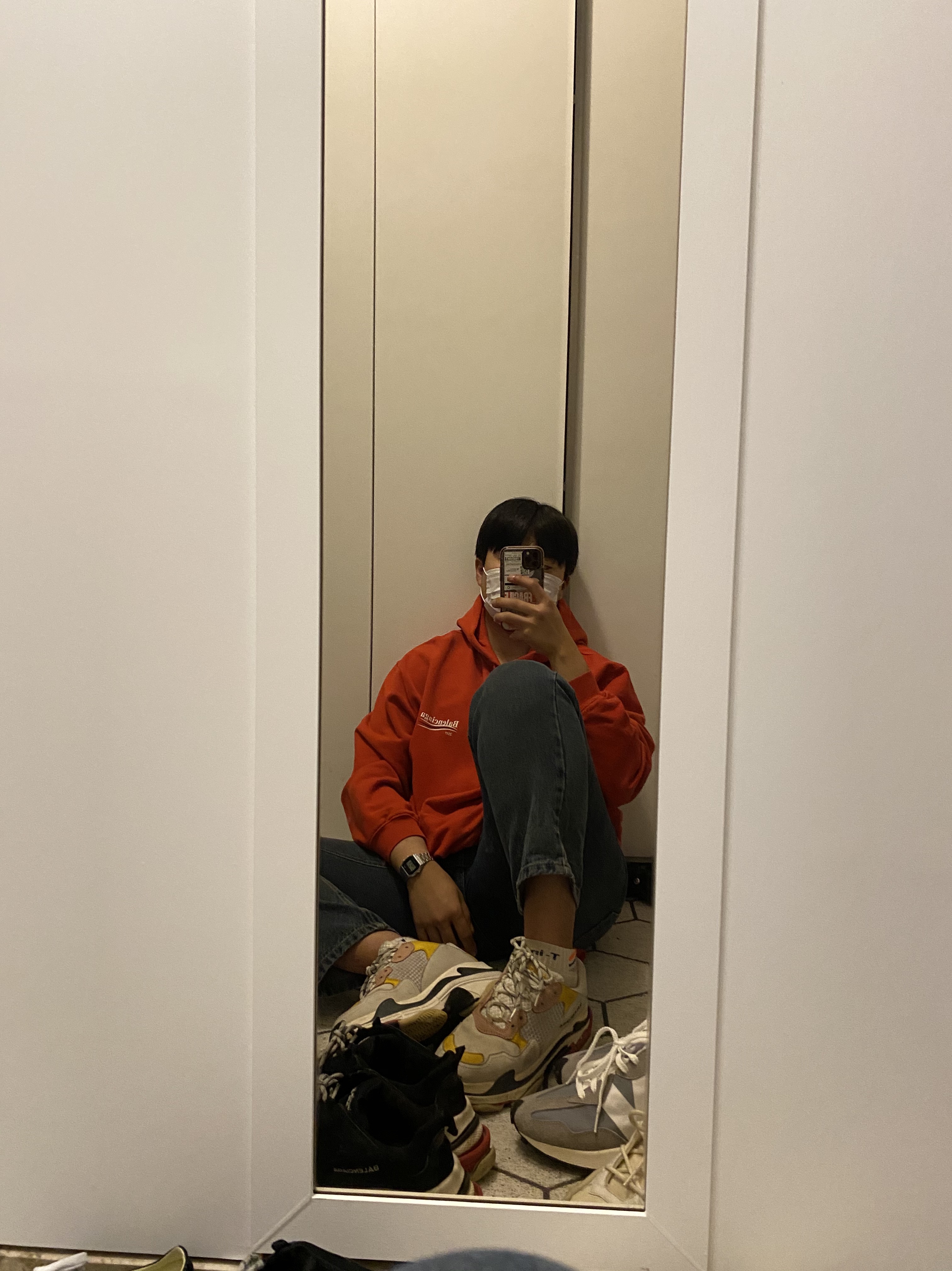 Balenciaga Triple S Trainer Black White Red 2018, (W) Balenciaga Triple S White Yellow 2018 착용 스타일