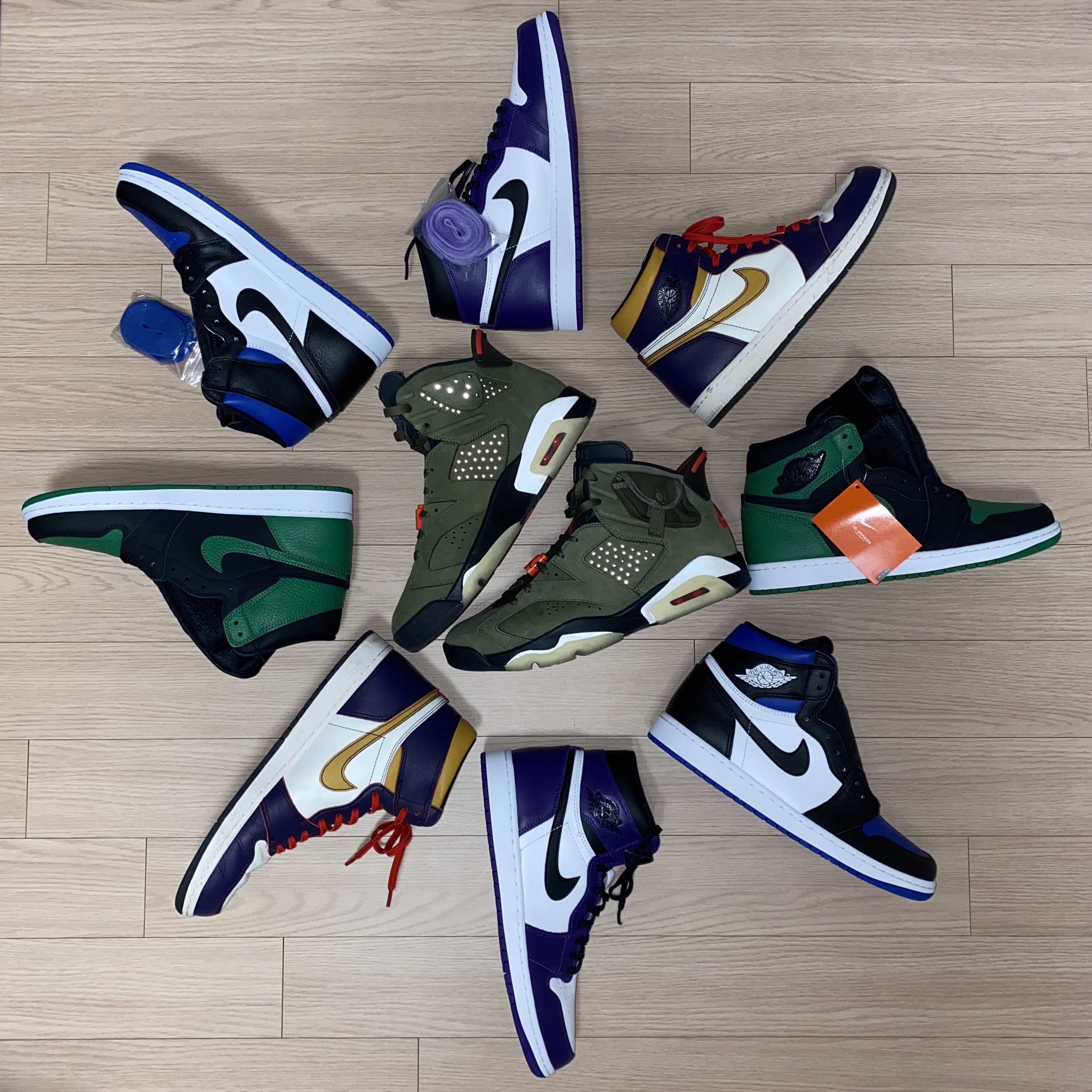 Jordan 1 Retro High OG Court Purple 2020, Jordan 1 Retro High OG Defiant SB LA to Chicago 착용 스타일
