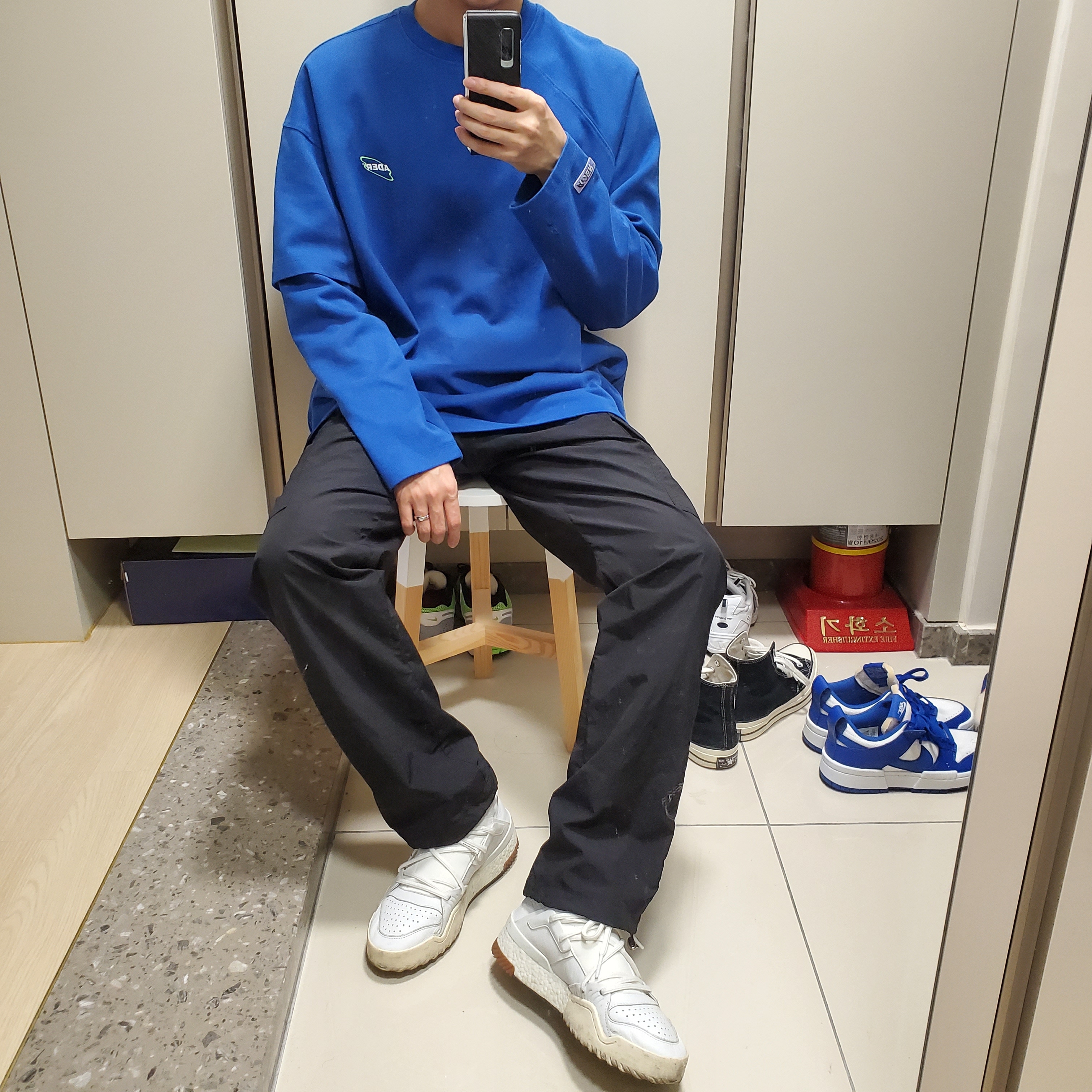 Adidas x Alexander Wang B-Ball Triple White 착용 스타일