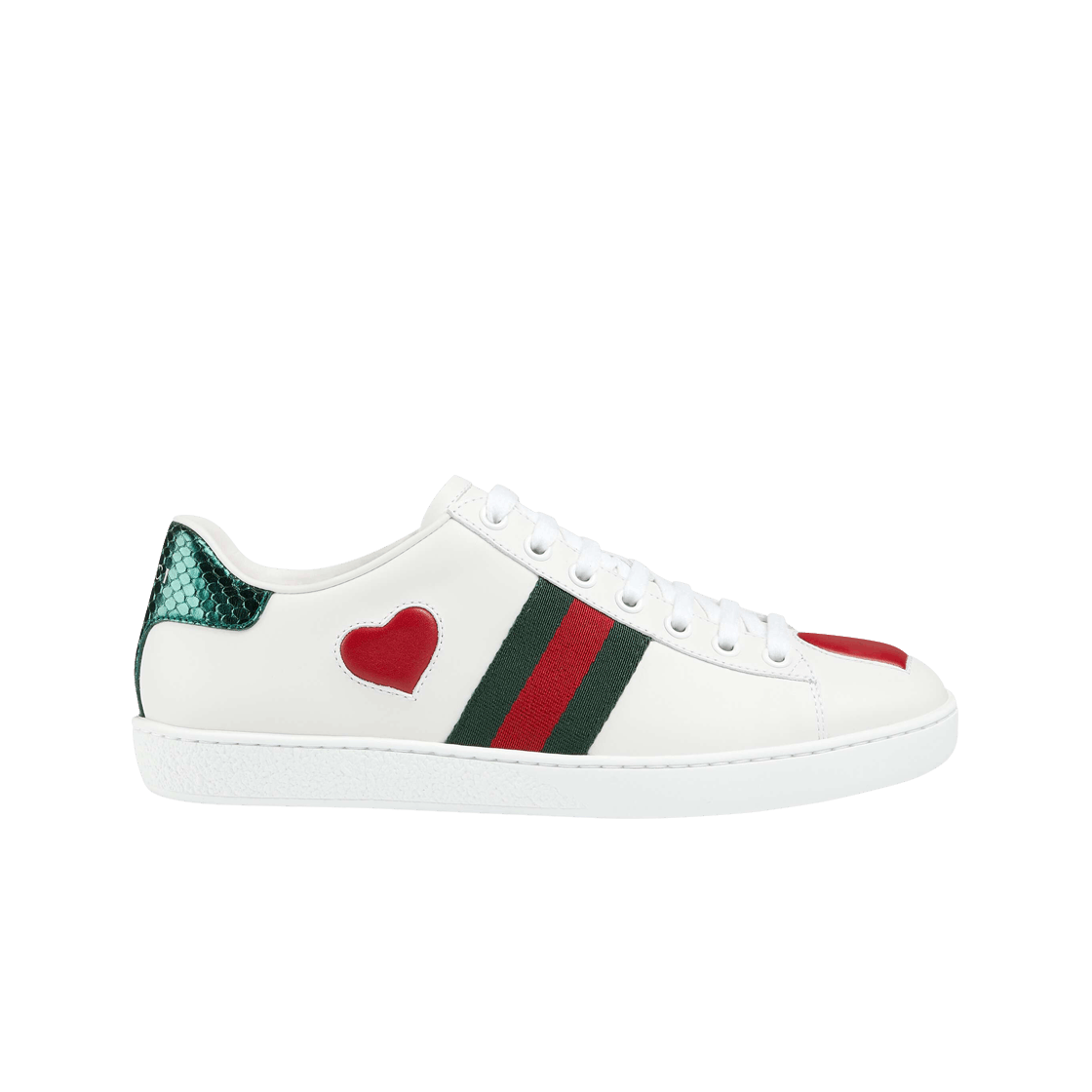 (W) 구찌 에이스 레드 하트 자수 스니커즈