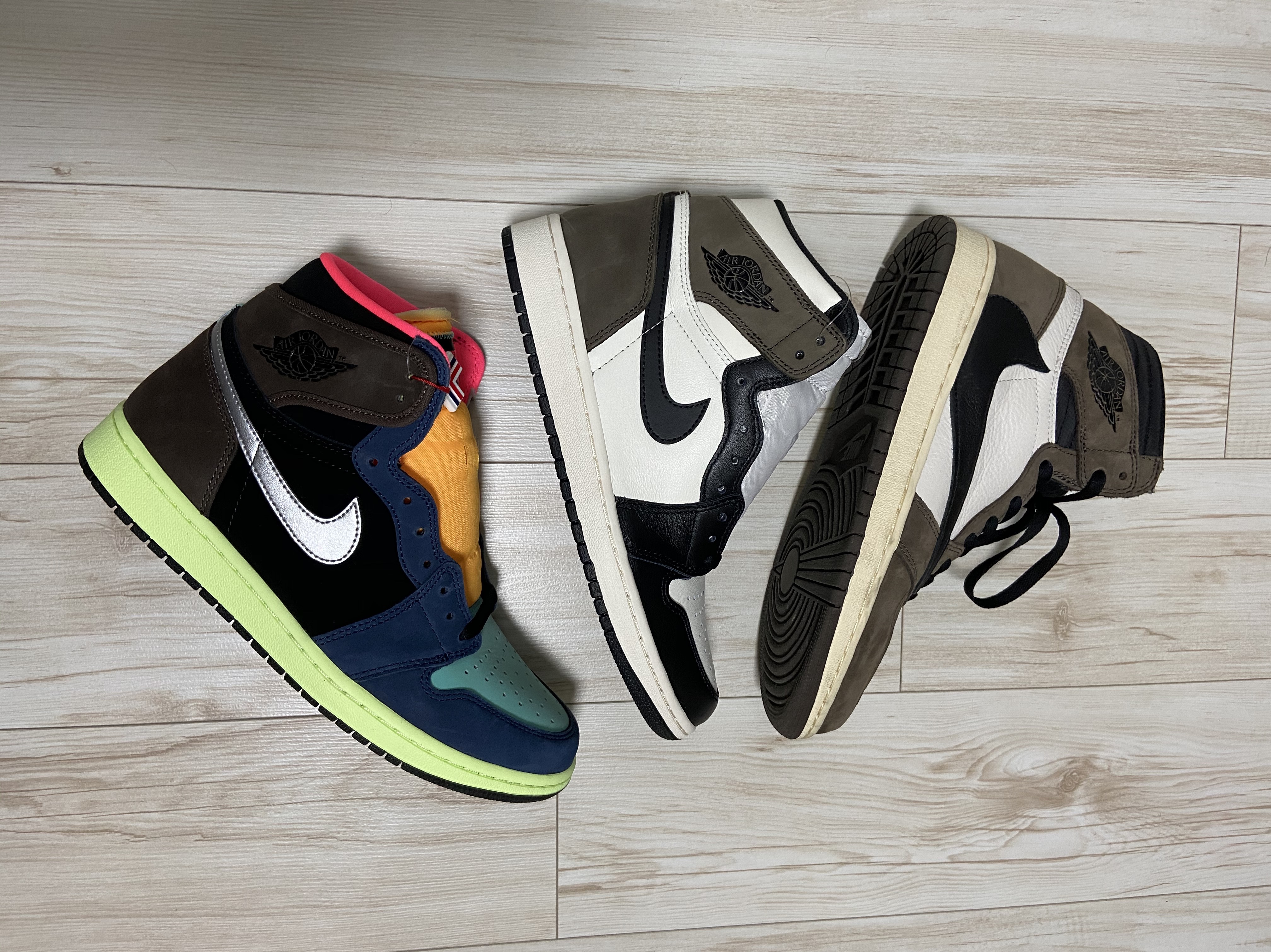 Jordan 1 Retro High OG Black Mocha, Jordan 1 x Travis Scott Retro High OG SP Mocha 착용 스타일