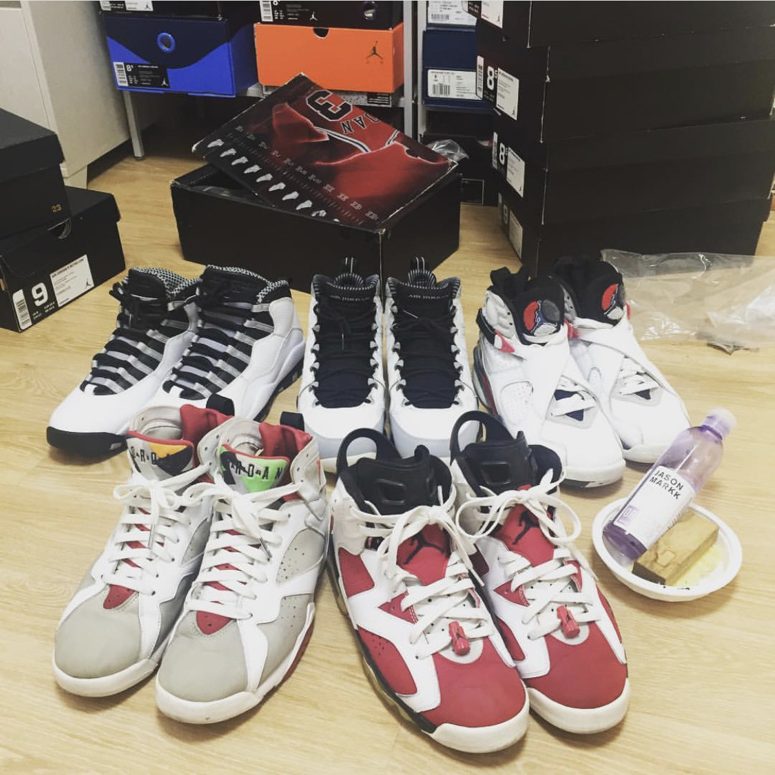 Jordan 7 Retro Hare 2015, Jordan 10 Retro Steel 2013 착용 스타일