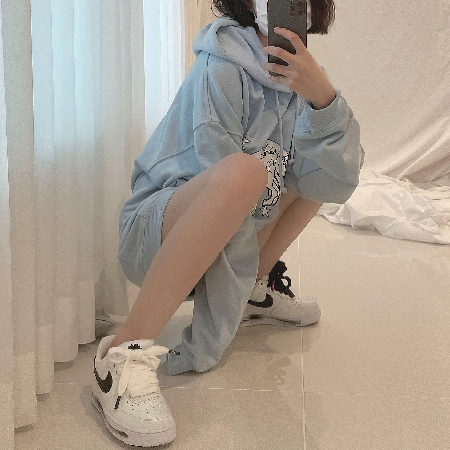Nike x Peaceminusone Air Force 1 Low Para-Noise 2.0 착용 스타일