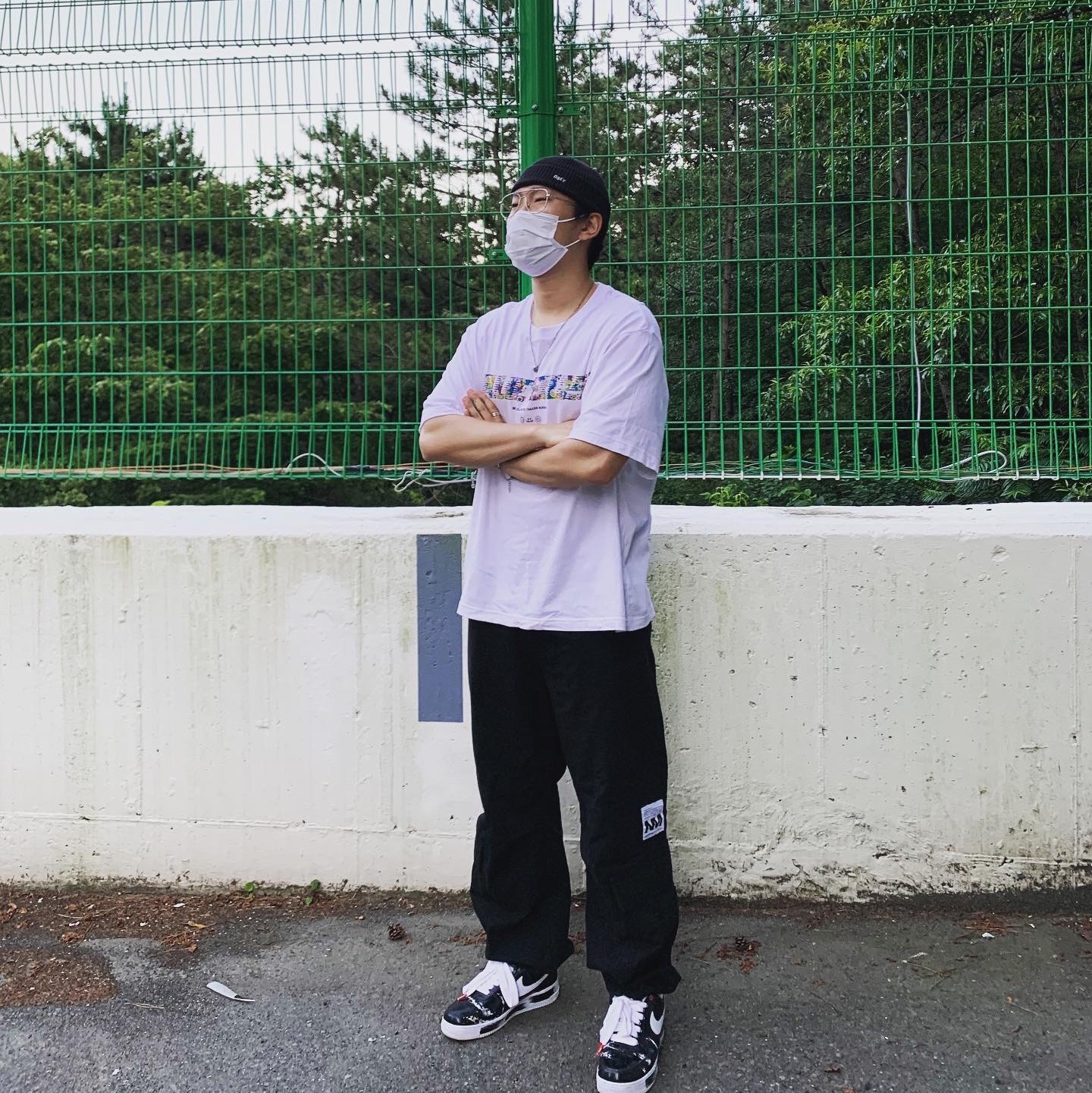 Nike x Peaceminusone Air Force 1 Low Para-Noise 착용 스타일