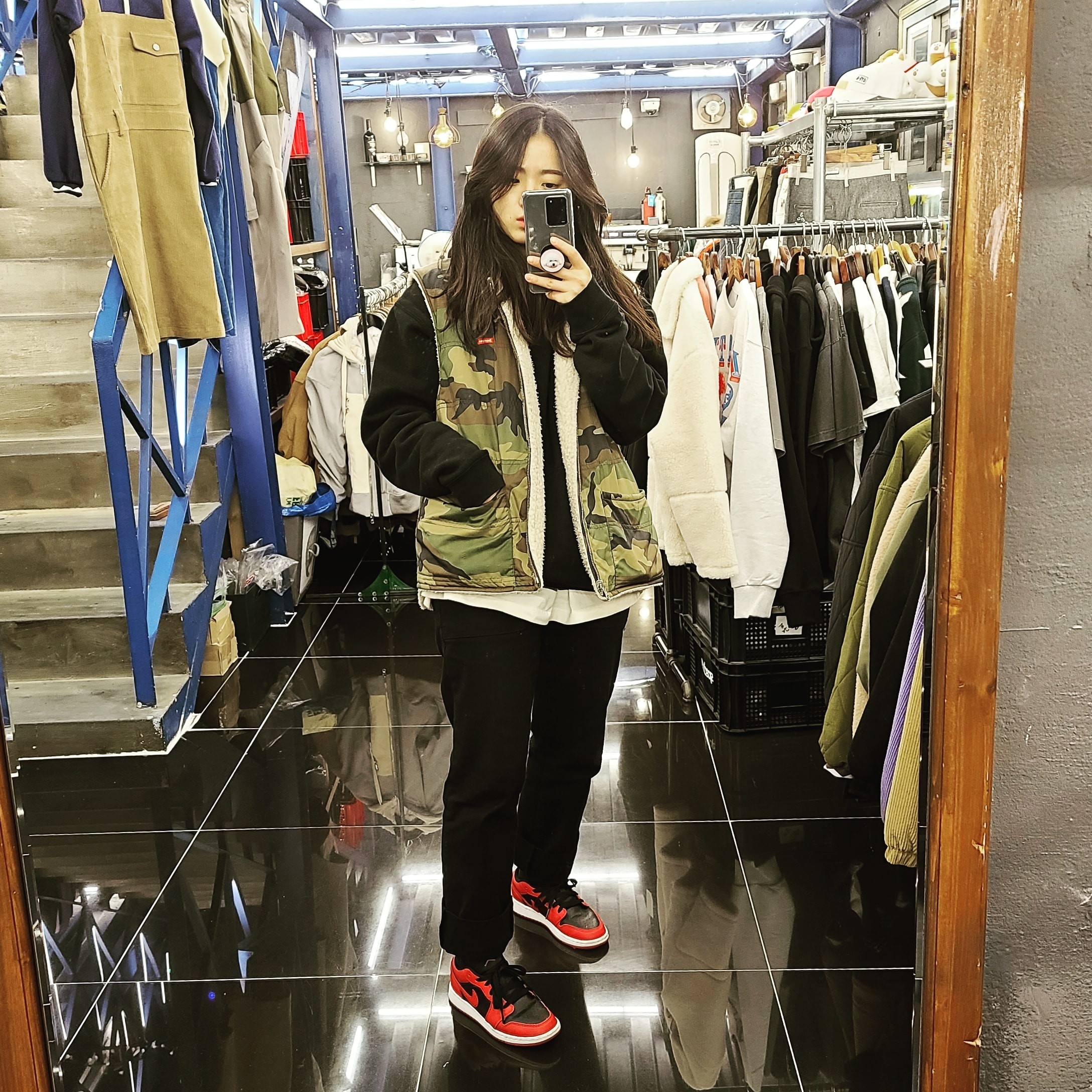 (GS) Jordan 1 Low Varsity Red 착용 스타일