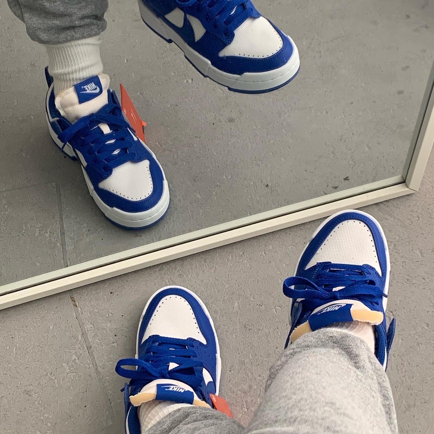(W) Nike Dunk Low Disrupt Game Royal 착용 스타일 - 1