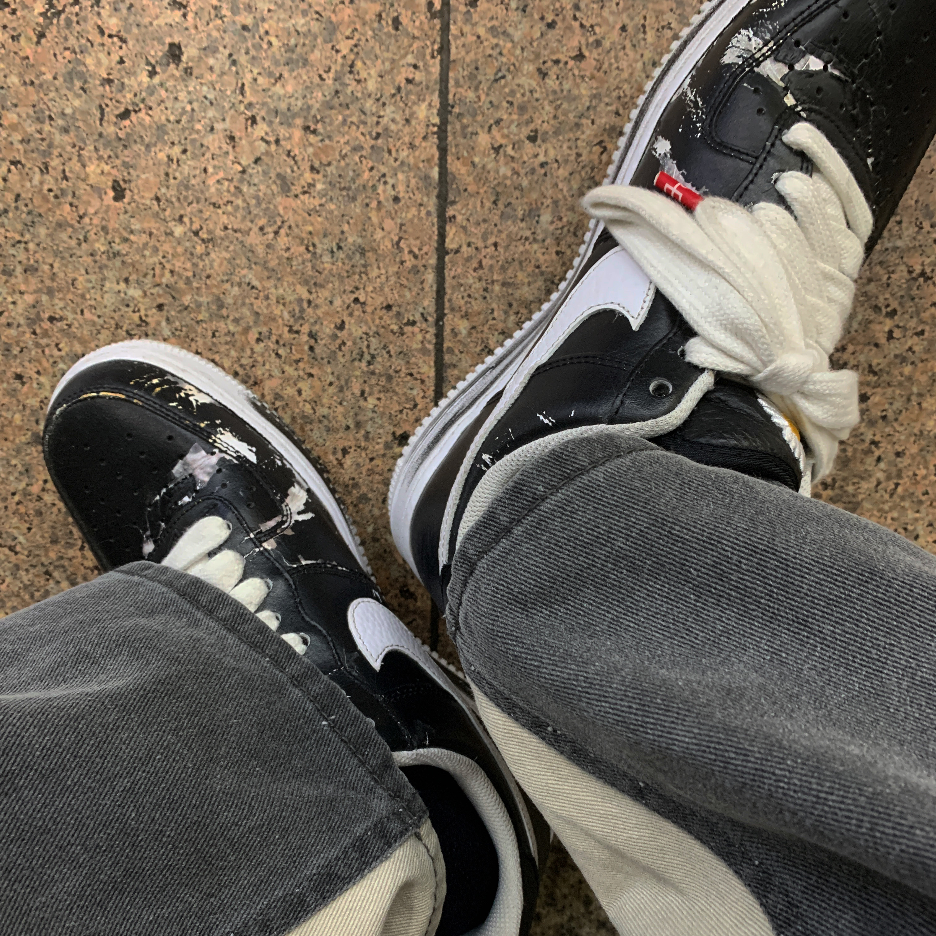 Nike x Peaceminusone Air Force 1 Low Para-Noise 착용 스타일