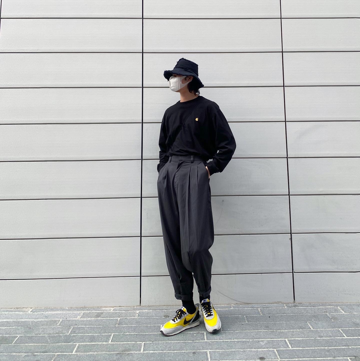 Nike x Undercover Daybreak Bright Citron 착용 스타일 - 2