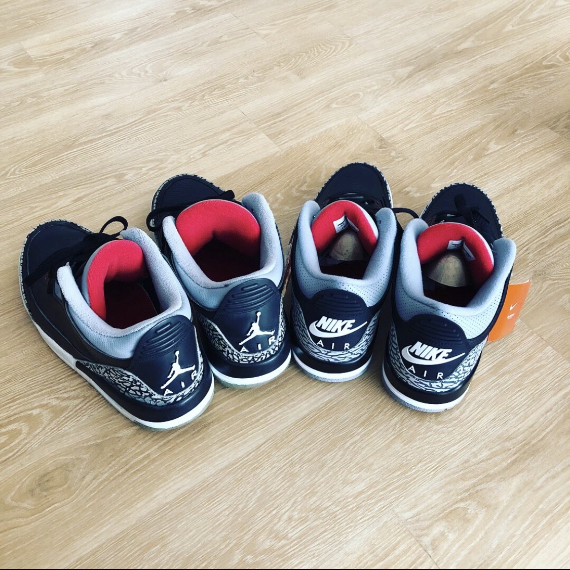 Jordan 3 Retro Black Cement 2011, Jordan 3 Retro OG Black Cement 2018 착용 스타일
