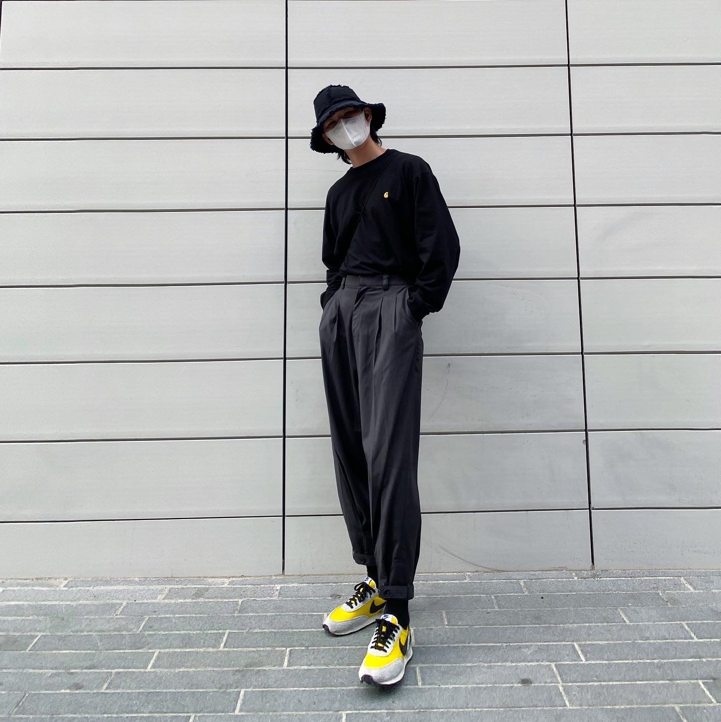 Nike x Undercover Daybreak Bright Citron 착용 스타일 - 1