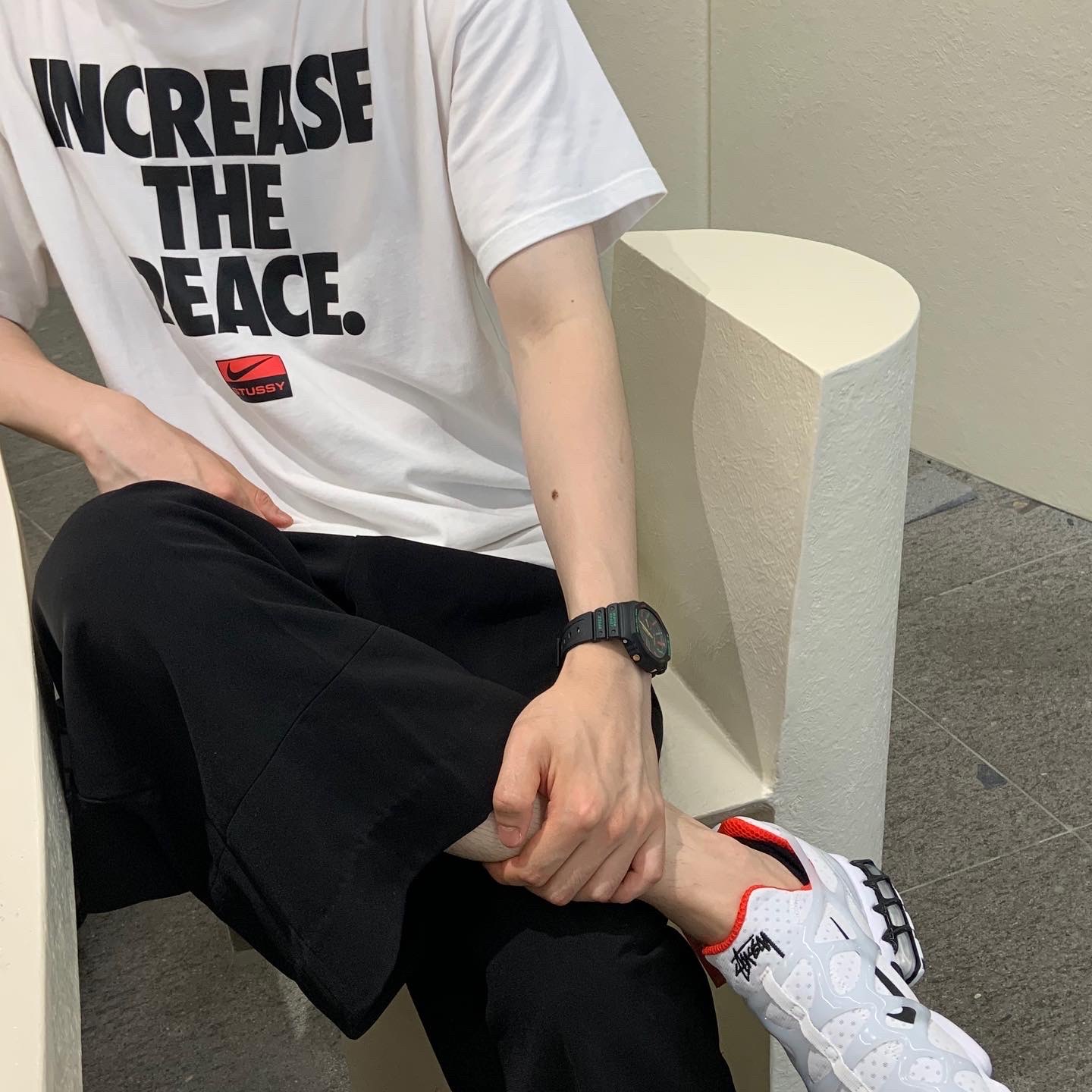 Nike x Stussy Air Zoom Spiridon Kukini White 착용 스타일