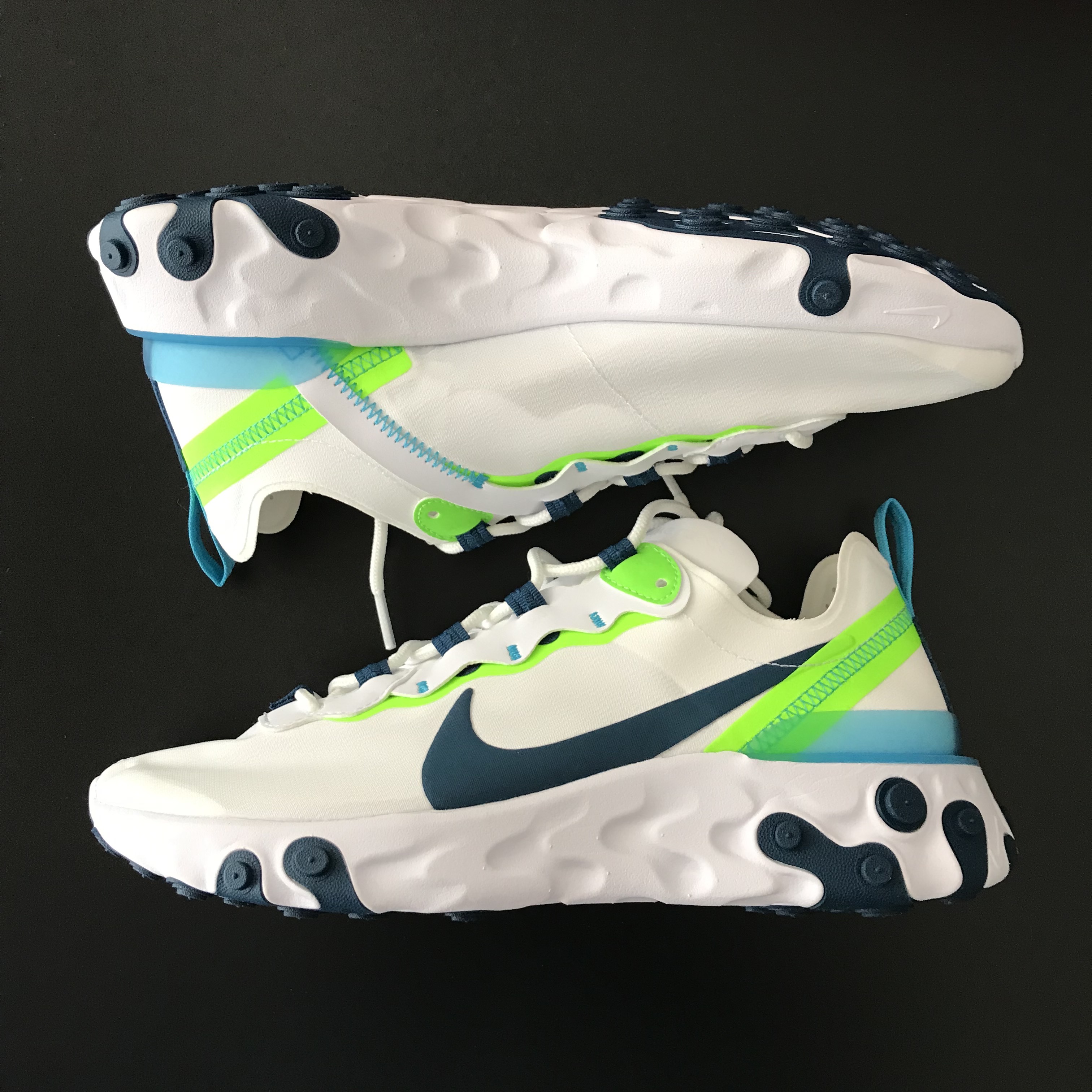 Nike React Element 55 Black White 착용 스타일 - 2