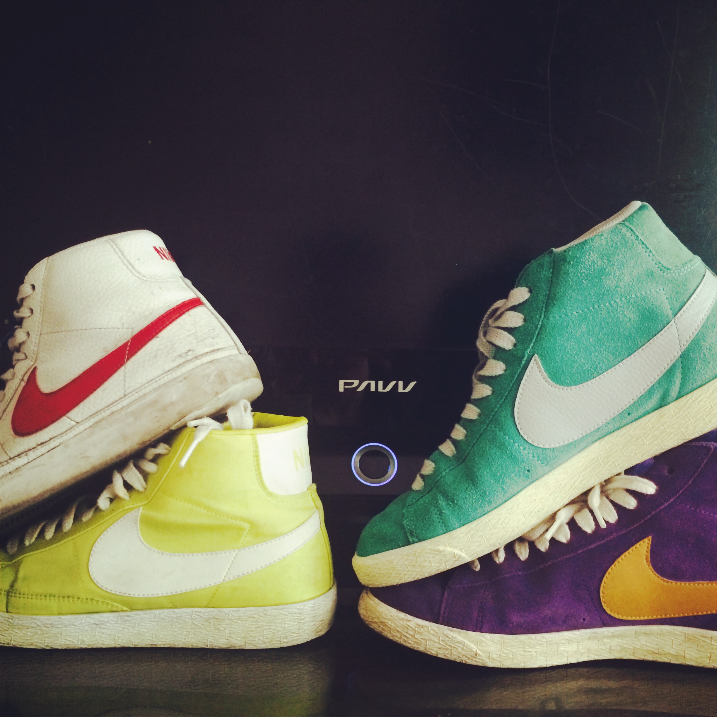 Nike Blazer Mid '77 Vintage Nature Green, Nike Air Force 1 '07 Low White 착용 스타일 - 1