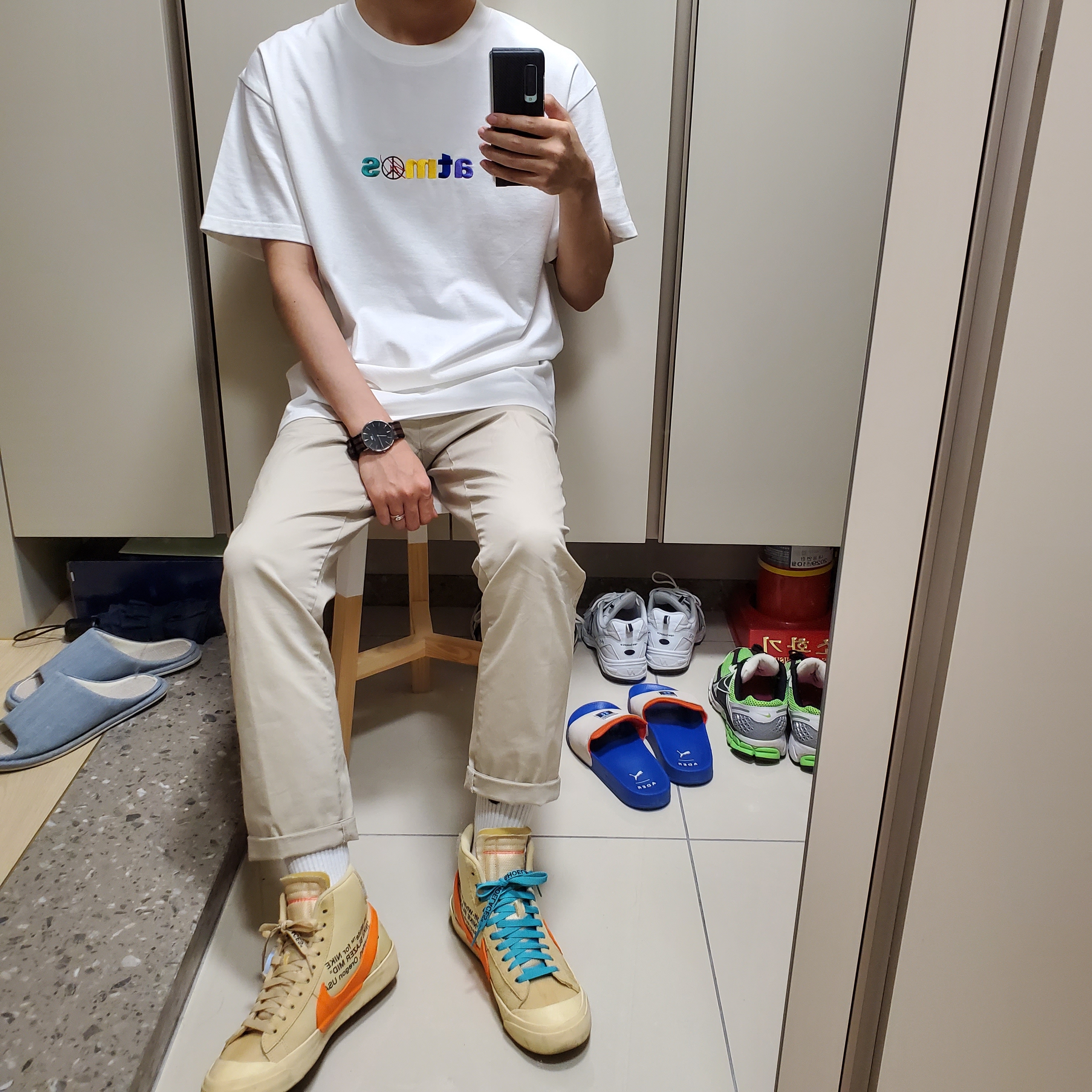 Nike x Off-White Blazer Mid Off-White All Hallow's Eve 착용 스타일