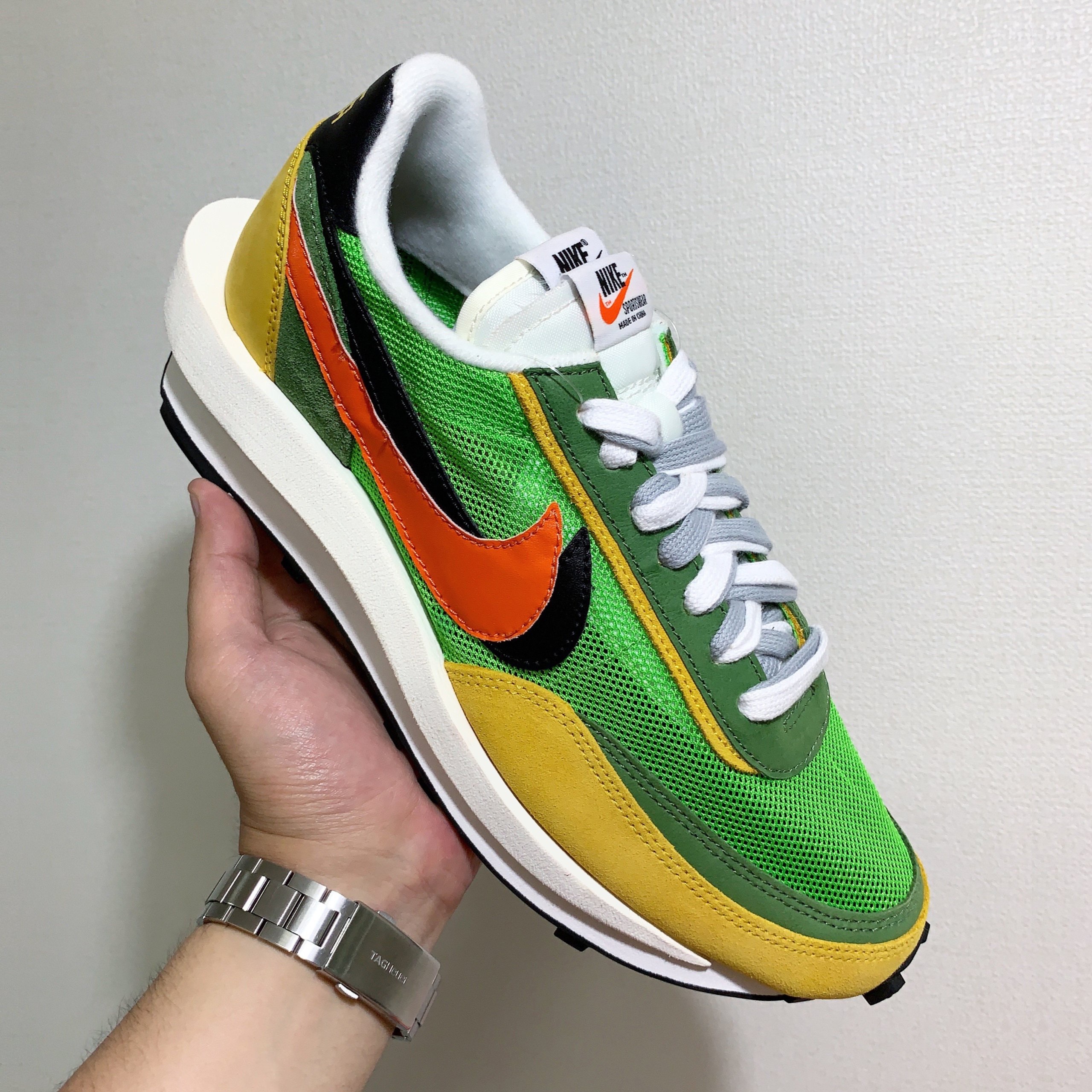 Nike x Sacai LDWaffle Green Multi 착용 스타일