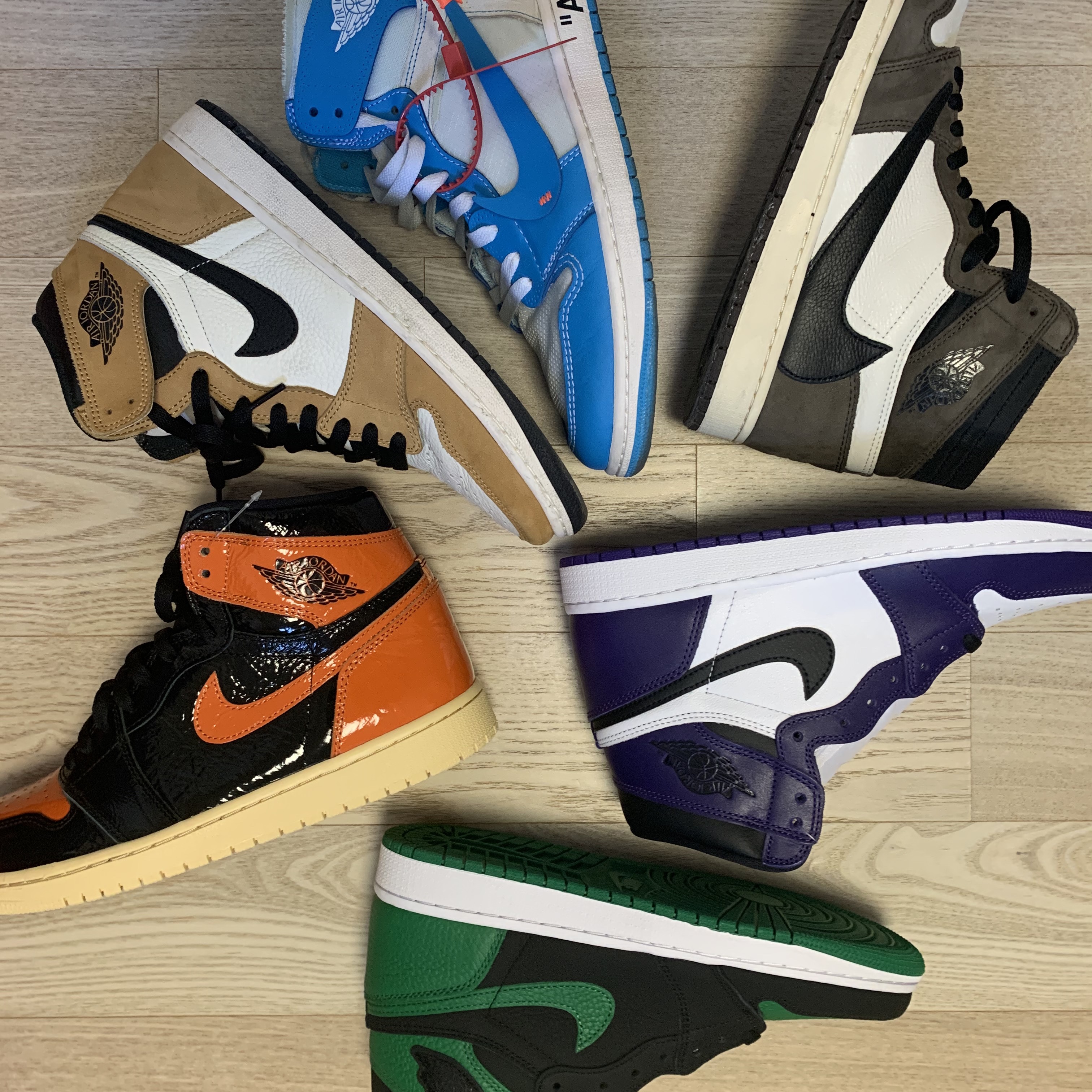 Jordan 1 x Off-White Retro High University Blue, Jordan 1 Retro High Rookie of the Year 착용 스타일