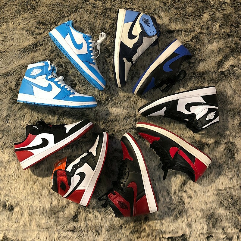 Jordan 1 Retro High OG Black White 2014, Jordan 1 Retro High OG Bred 2013 ์ฐฉ์ฉ ์คํ์ผ - 1