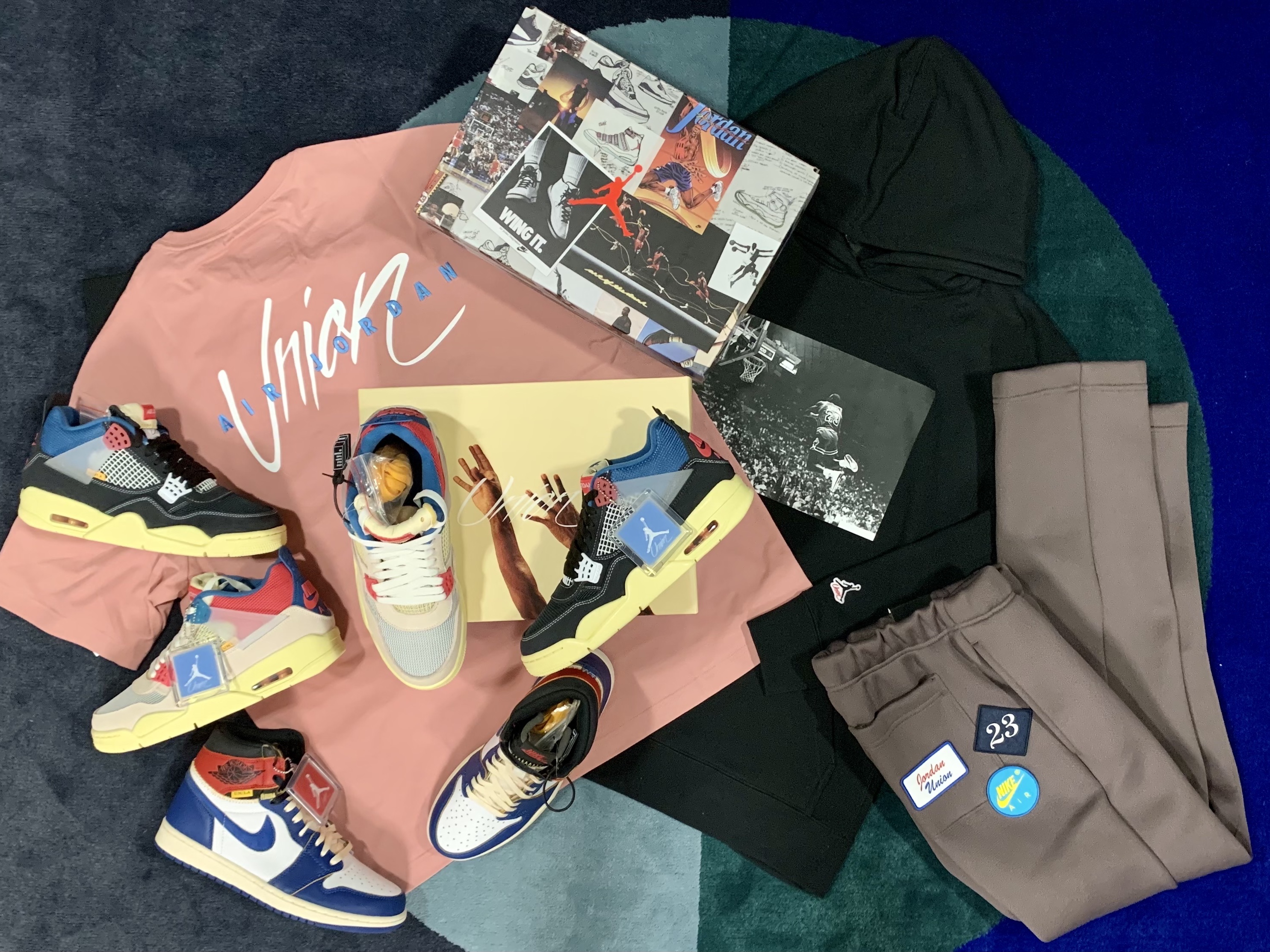 Jordan 4 x Union Retro Off Noir, Jordan 4 x Union Retro Guava Ice 착용 스타일