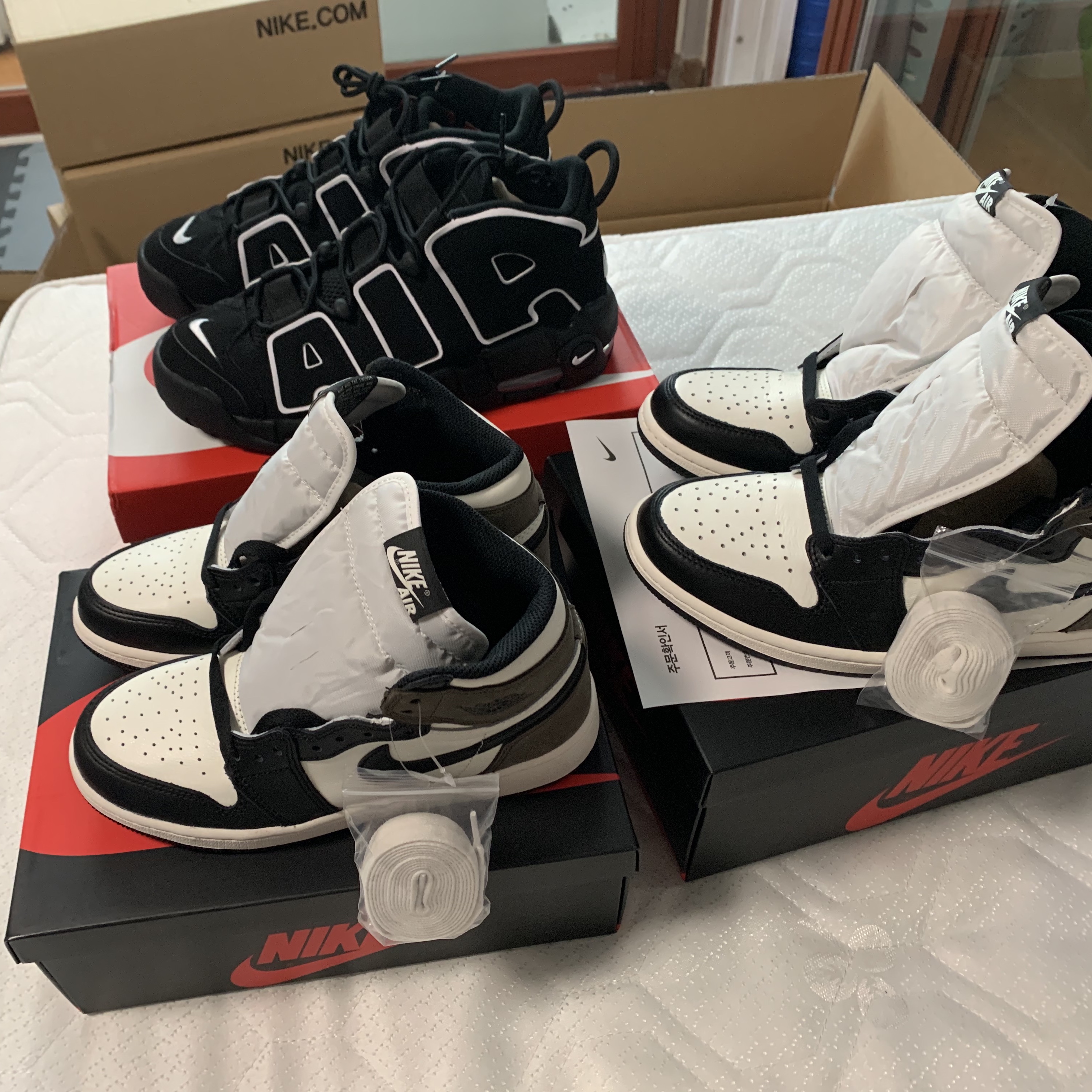 (GS) Nike Air More Uptempo Black White 2020, Nike Air More Uptempo Olympic 2016 착용 스타일 - 3