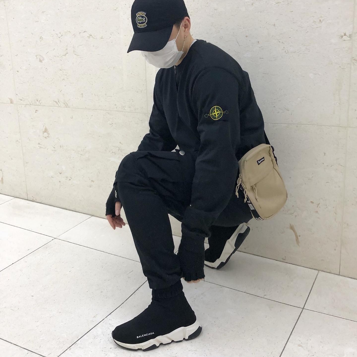 Balenciaga Speed Trainer Black White 2018 착용 스타일