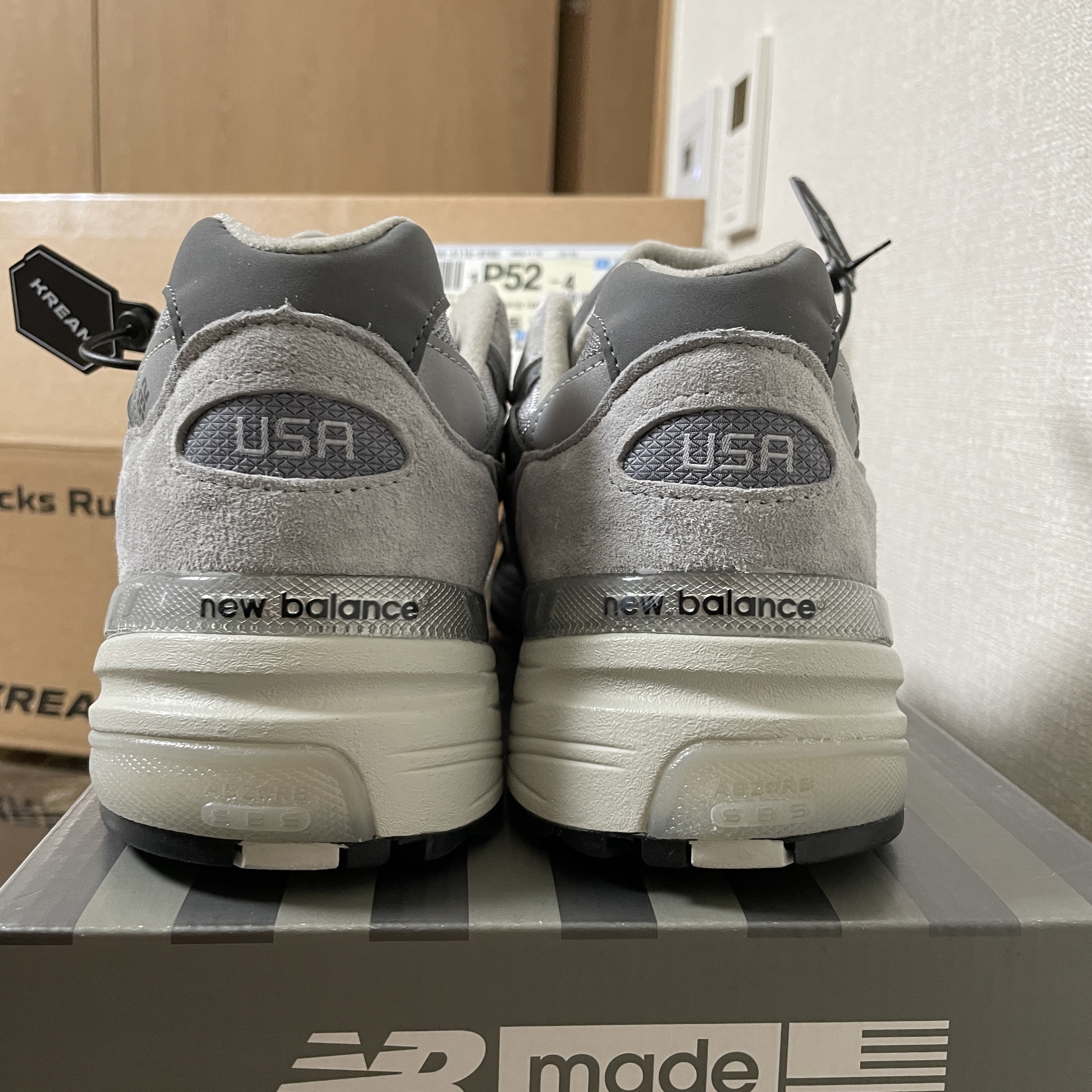 New Balance 992 Made in USA Grey - D Standard 착용 스타일 - 3