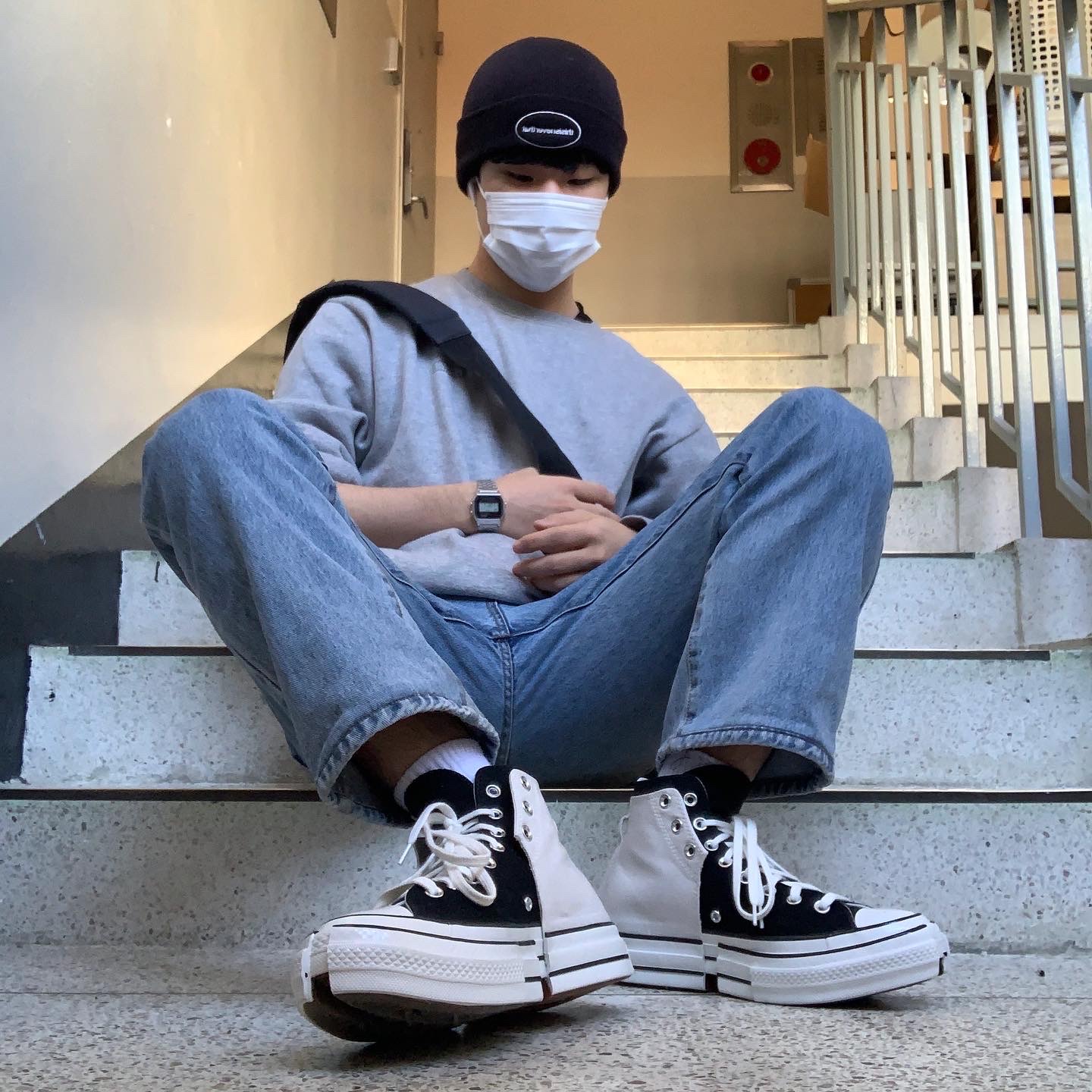 Converse x Feng Chen Wang Chuck 70 2-in-1 Natural Ivory Black 착용 스타일