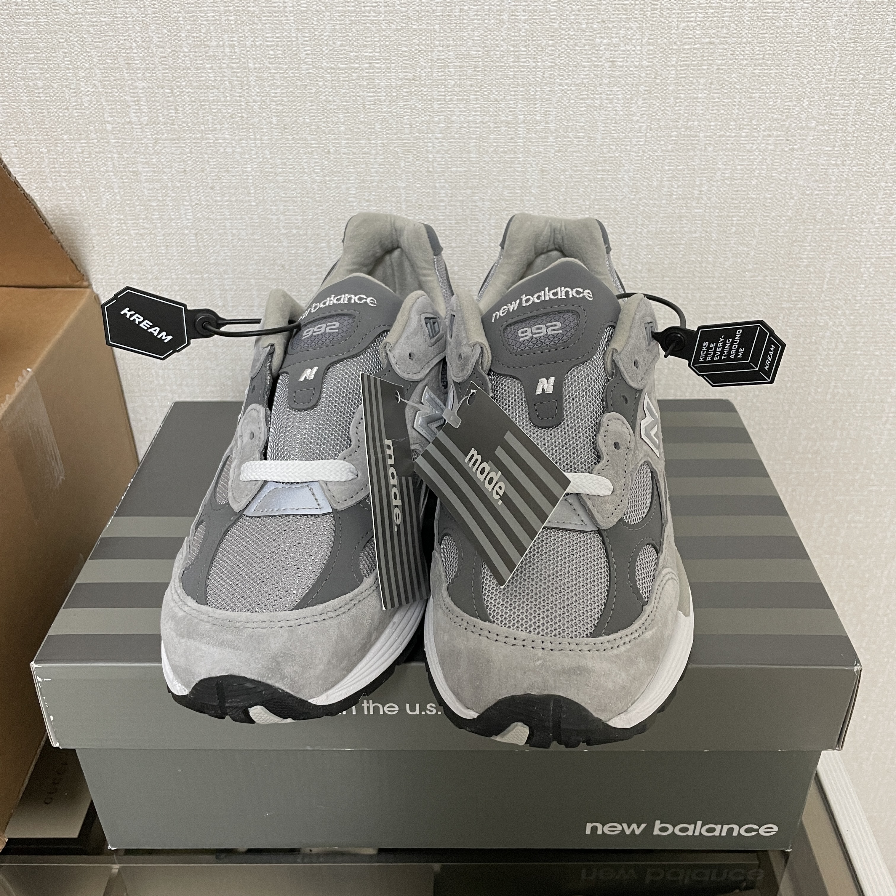 New Balance 992 Made in USA Grey - D Standard 착용 스타일 - 4