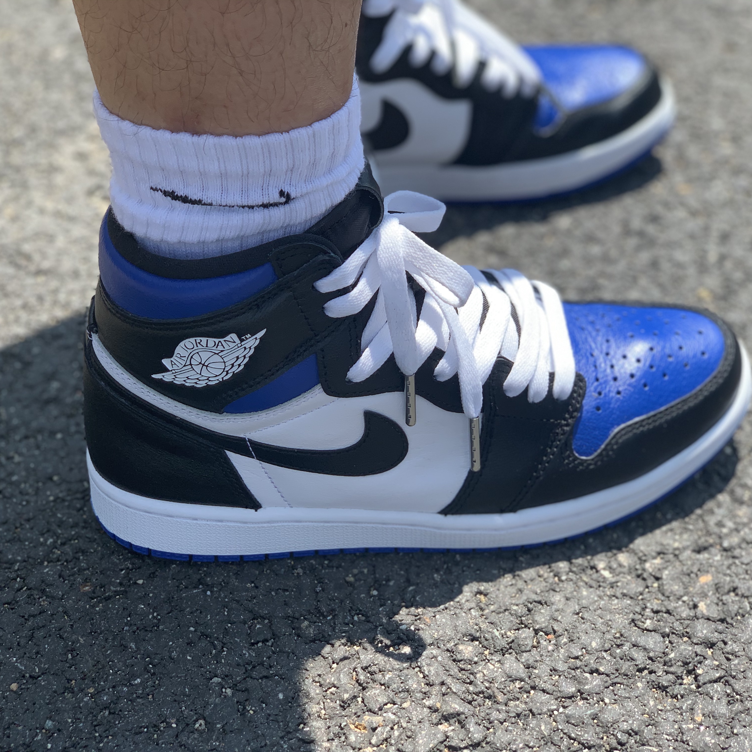 Jordan 1 Retro High OG Royal Toe 착용 스타일 - 1
