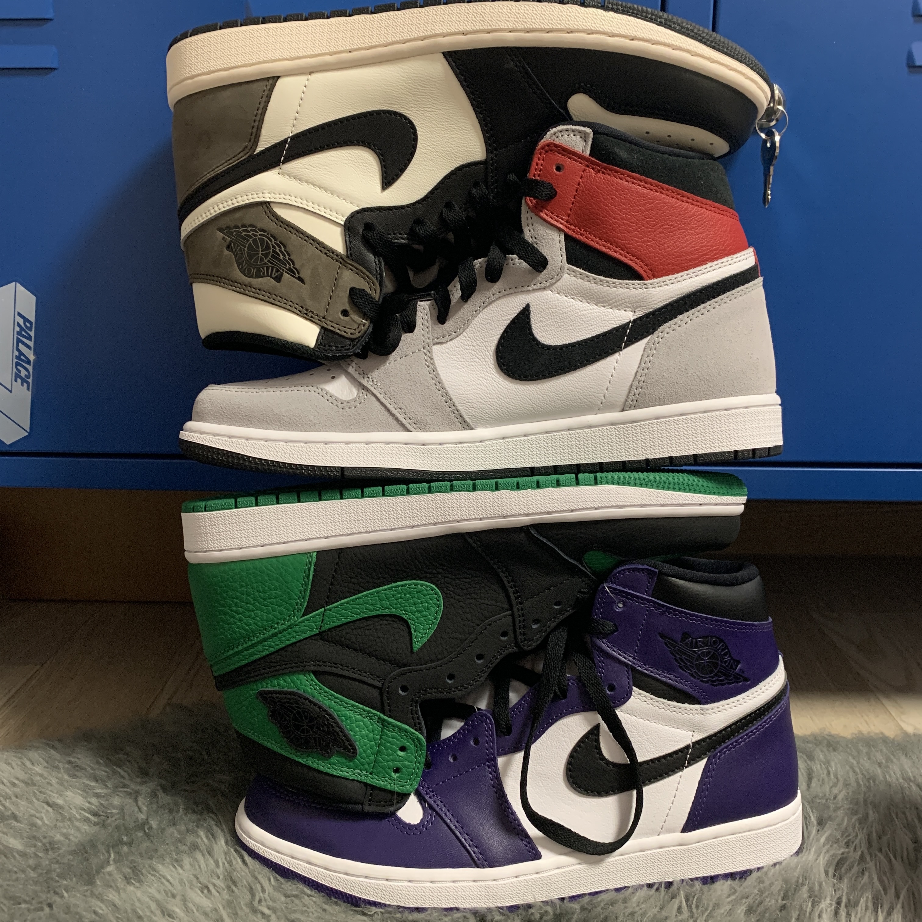 Jordan 1 Retro High OG Court Purple 2020, Jordan 1 Retro High OG Pine Green Black 착용 스타일