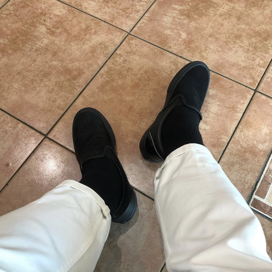 Vans Vault x Engineered Garments Vault Classic Slip-On LX Black 착용 스타일