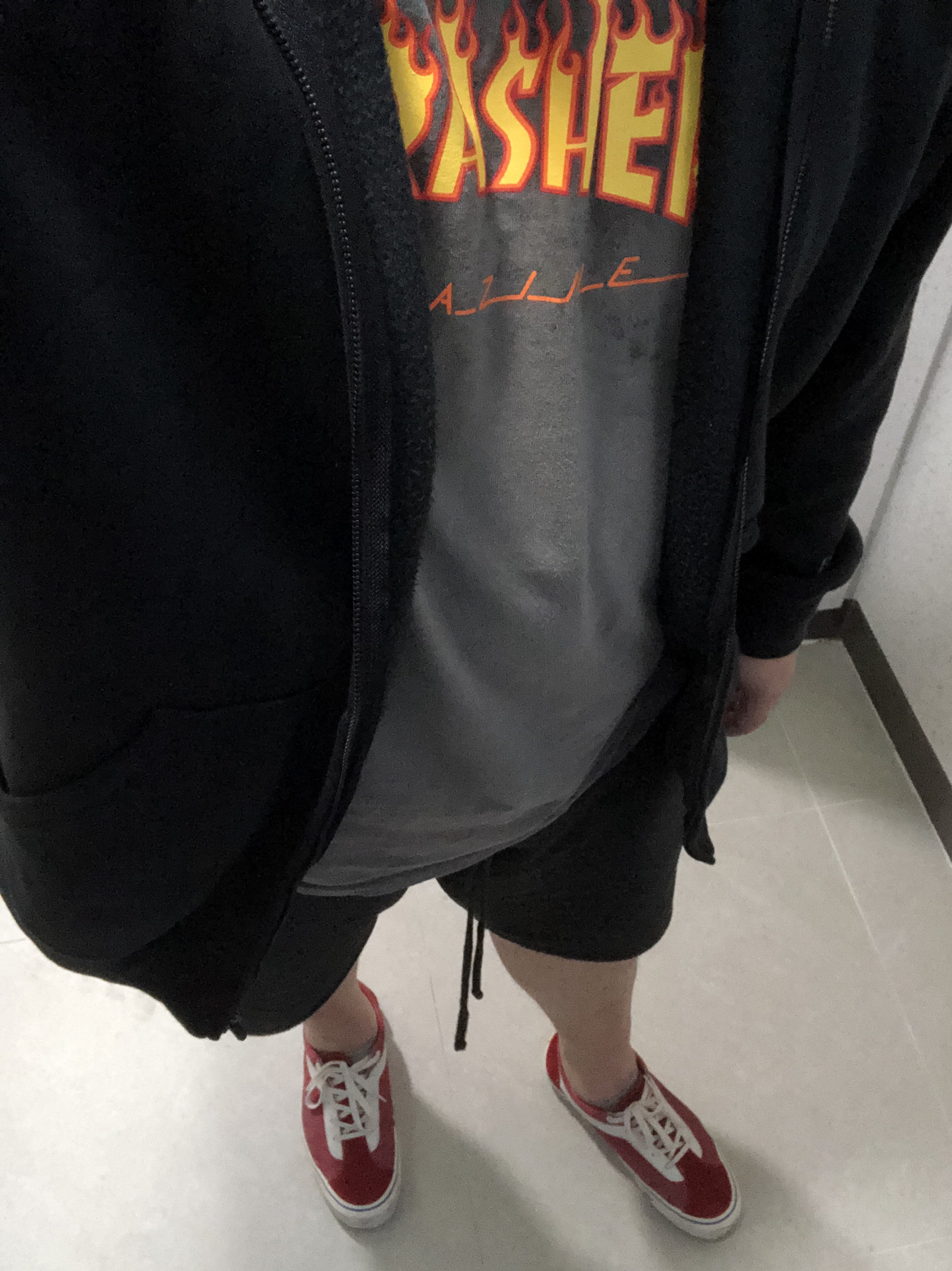 Vans x Rhude Bold Ni Red 착용 스타일
