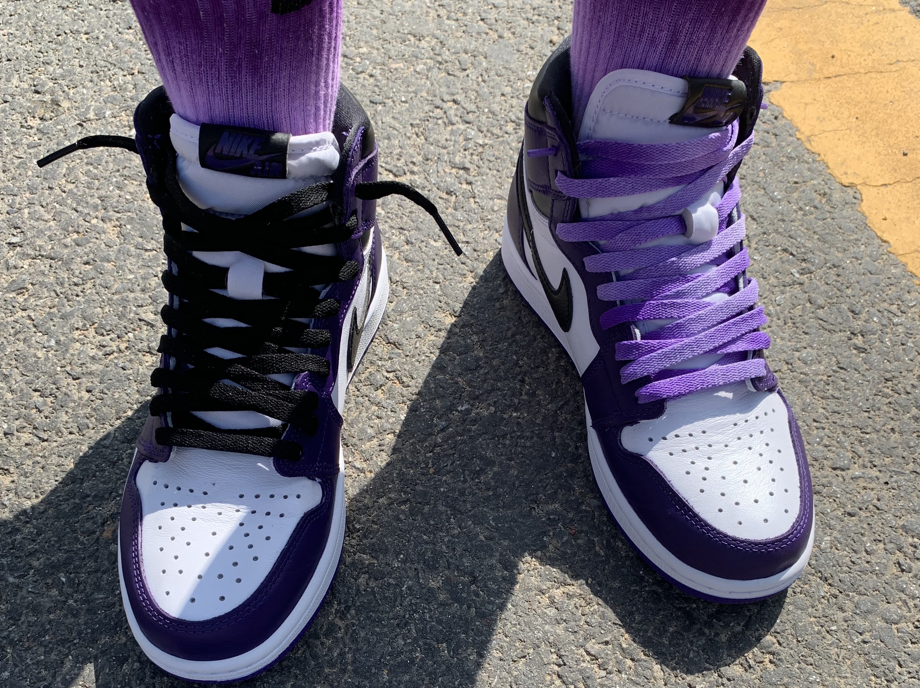Jordan 1 Retro High OG Court Purple 2020 착용 스타일 - 1