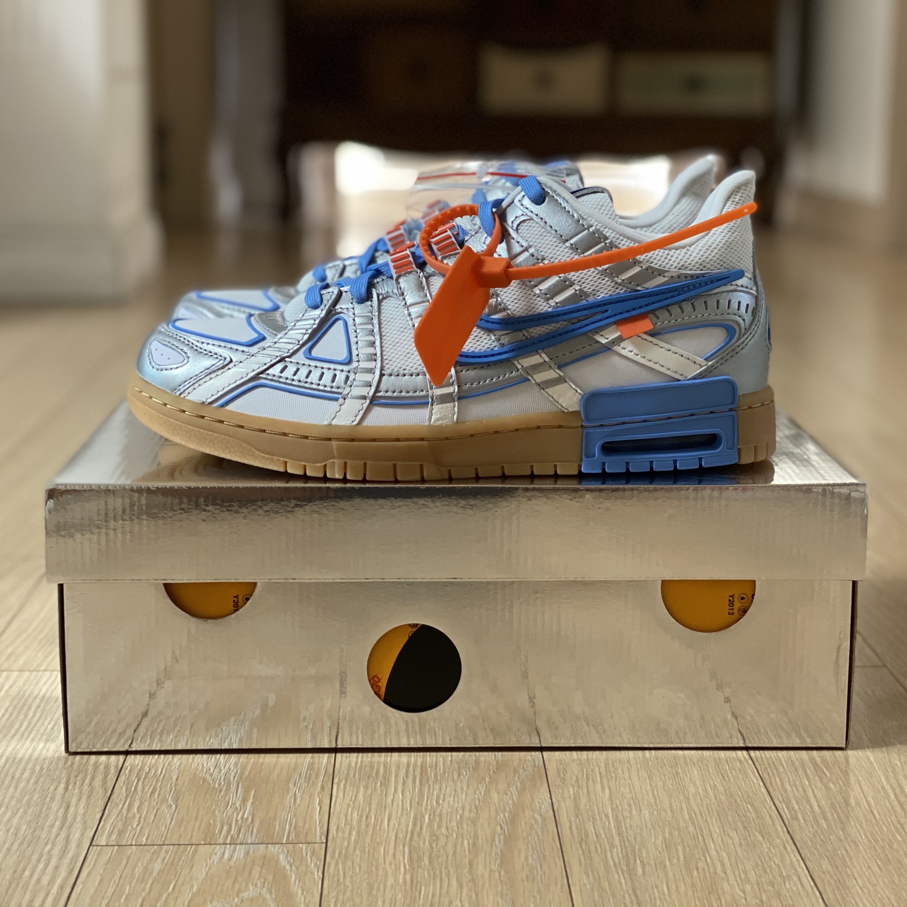 Nike x Off-White Air Rubber Dunk University Blue 착용 스타일 - 1