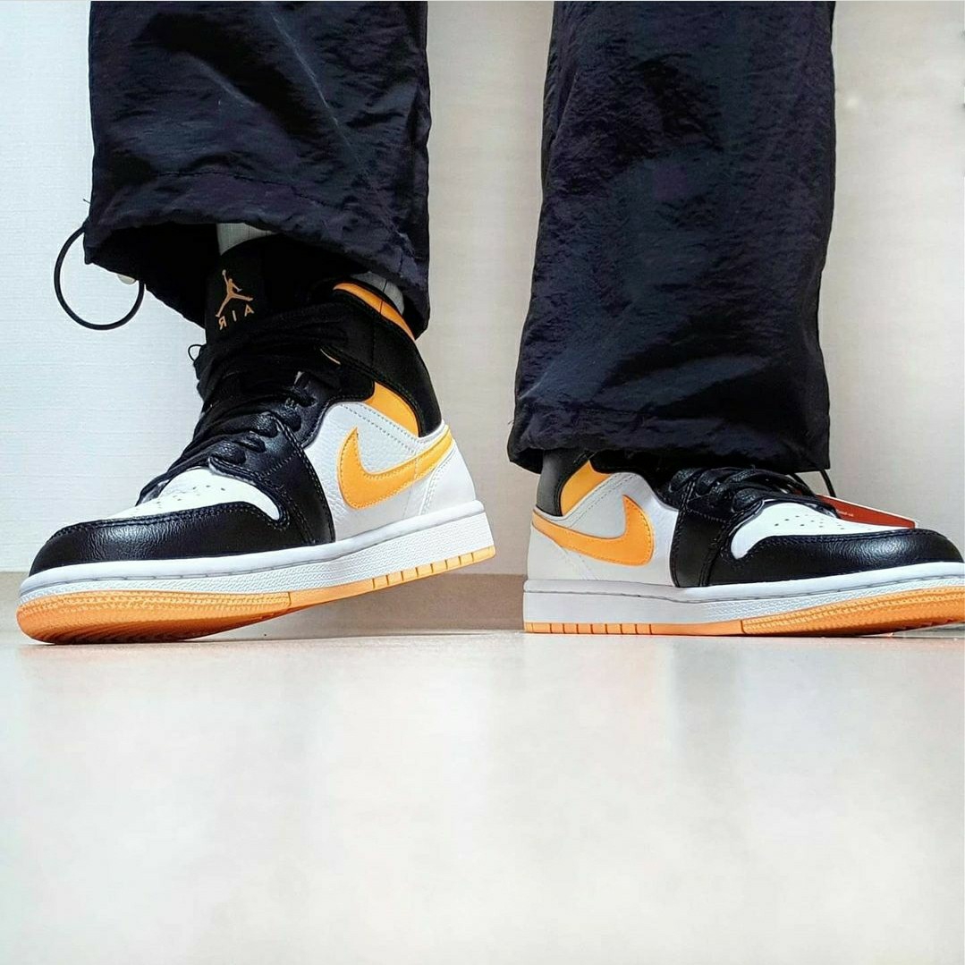 (W) Jordan 1 Mid SE Laser Orange 착용 스타일 - 1