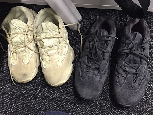 Adidas Yeezy 500 Super Moon Yellow, Adidas Yeezy 500 Utility Black 2018/2020 착용 스타일