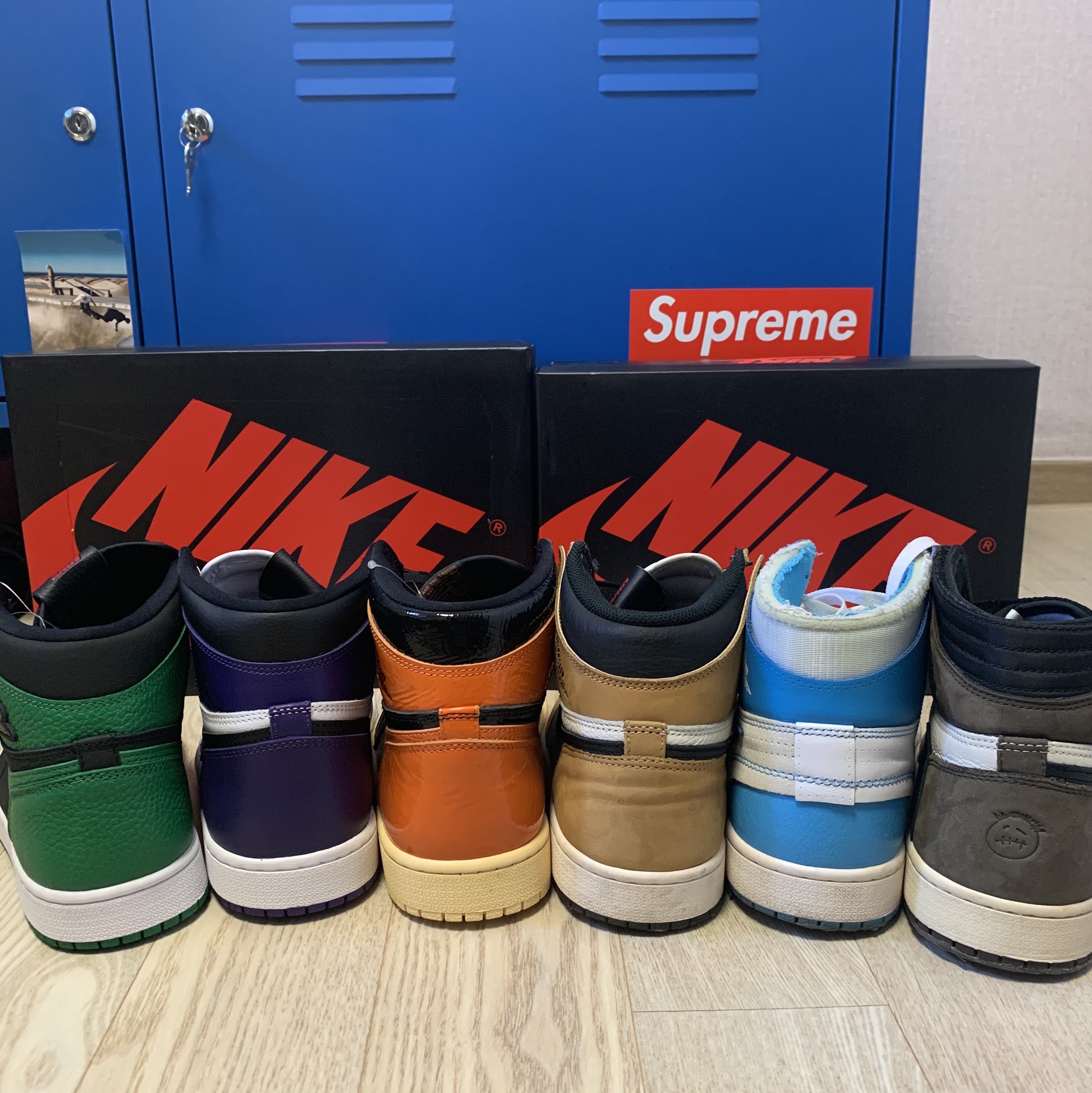 Jordan 1 Retro High OG Pine Green Black, Jordan 1 Retro High Shattered Backboard 3.0 착용 스타일