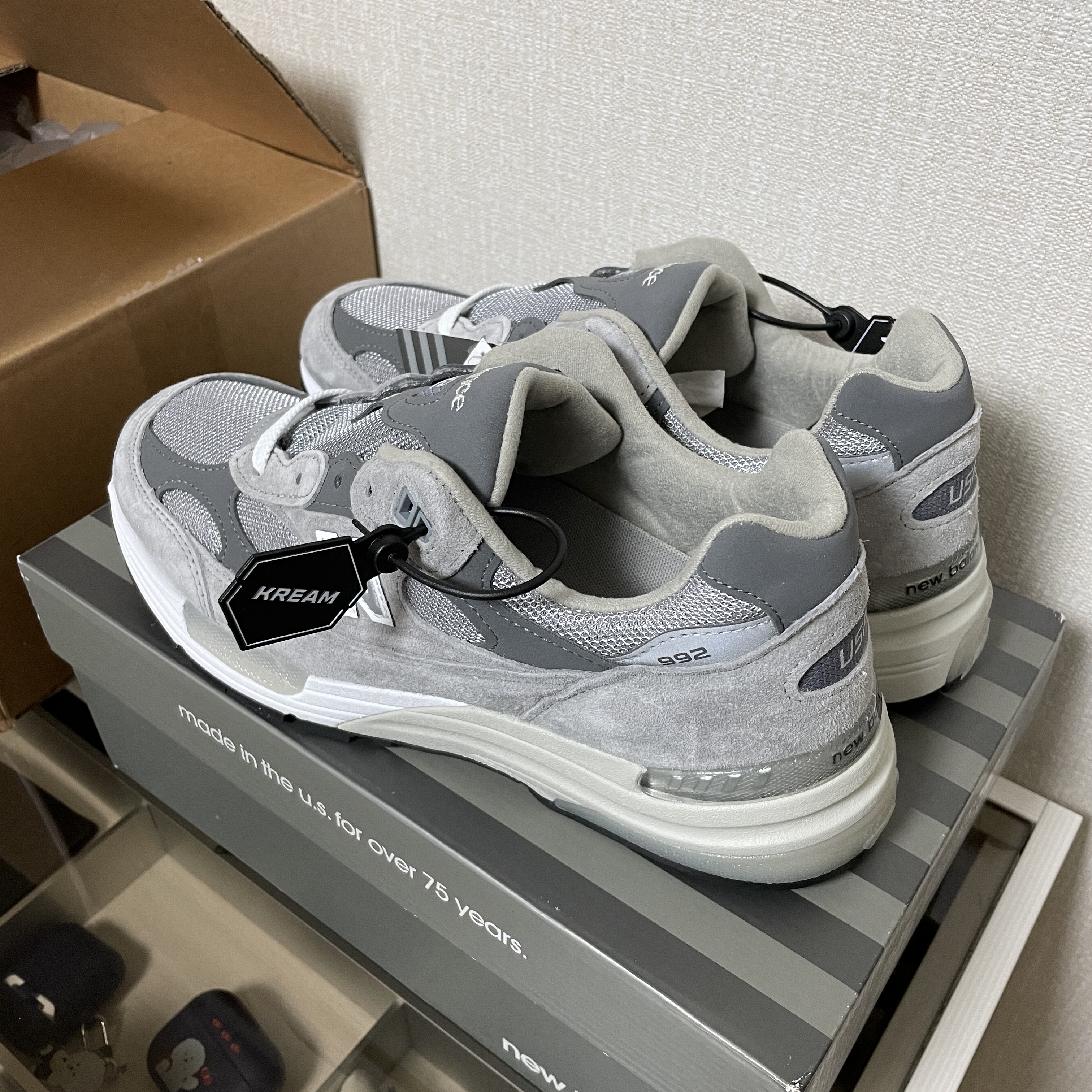 New Balance 992 Made in USA Grey - D Standard 착용 스타일 - 1