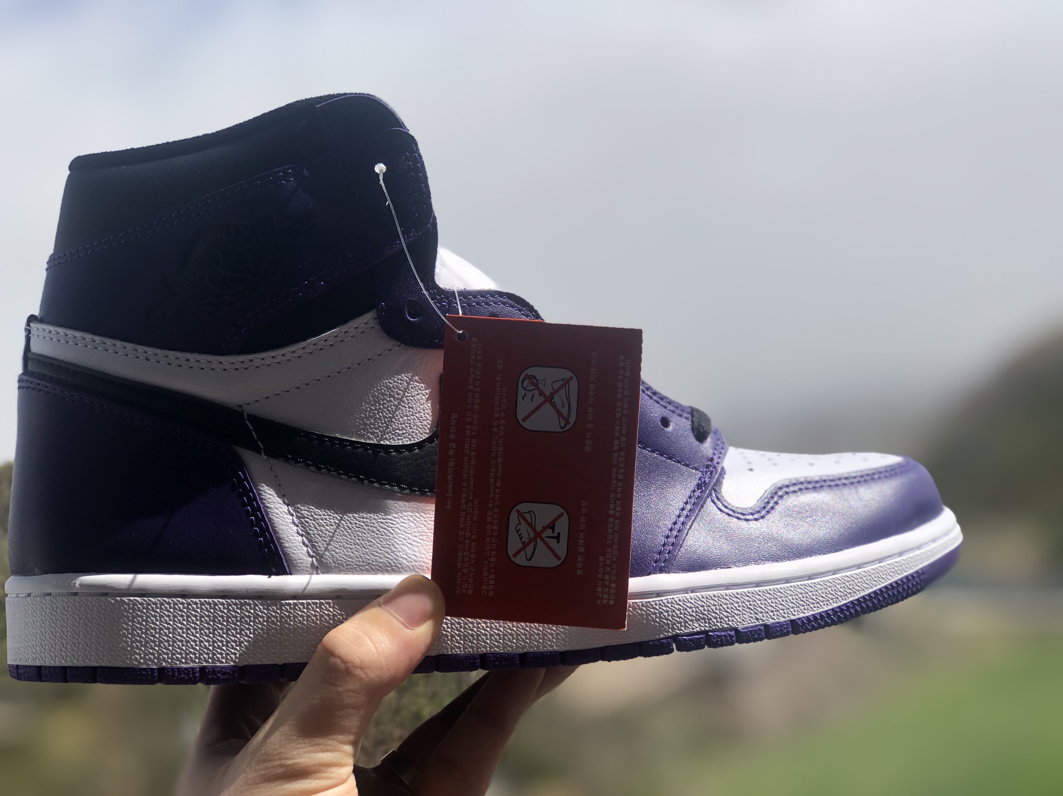 Jordan 1 Retro High OG Court Purple 2020, Jordan 1 Retro High Fearless Zoom 착용 스타일 - 1
