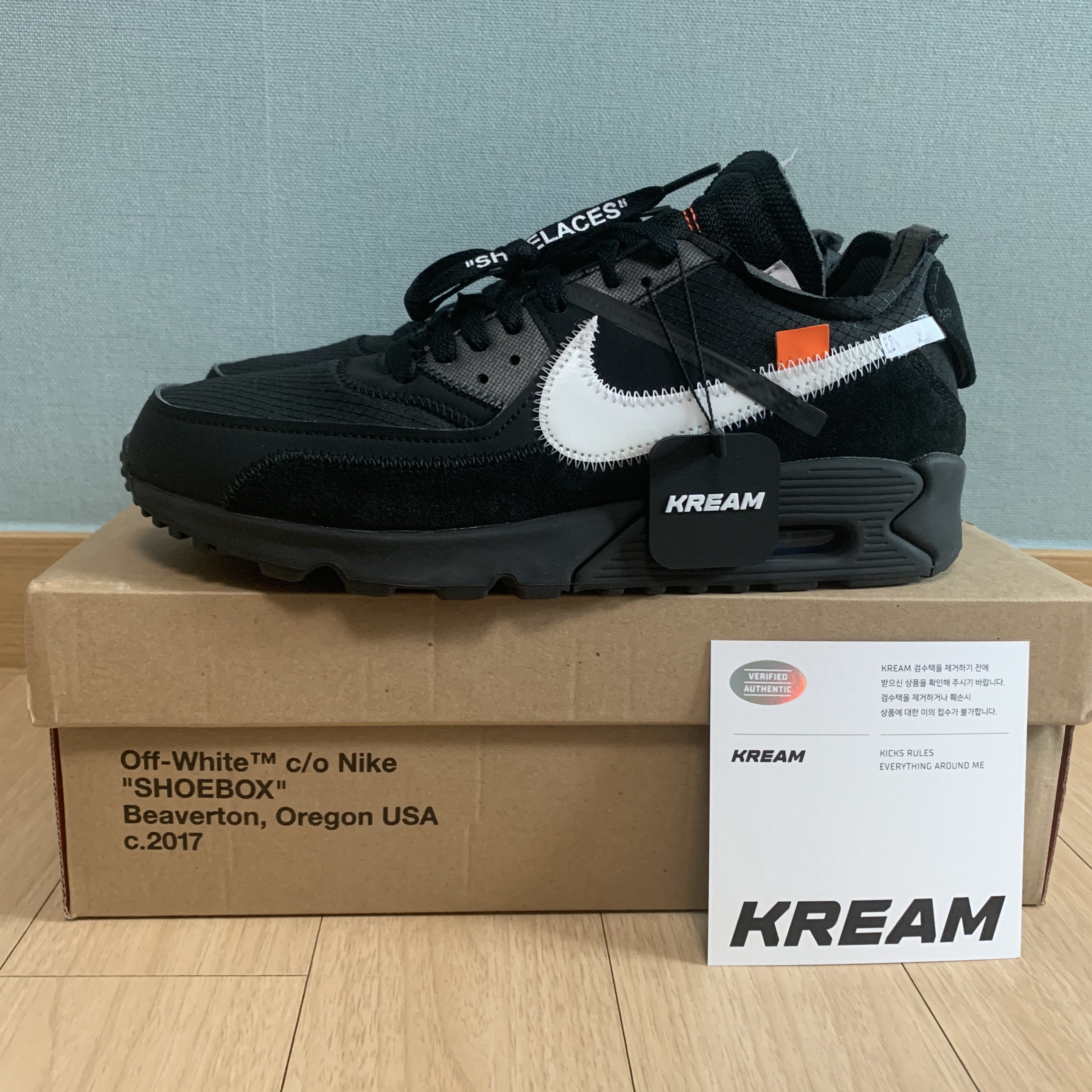 Nike x Off-White Air Max 90 V2 Black White 착용 스타일