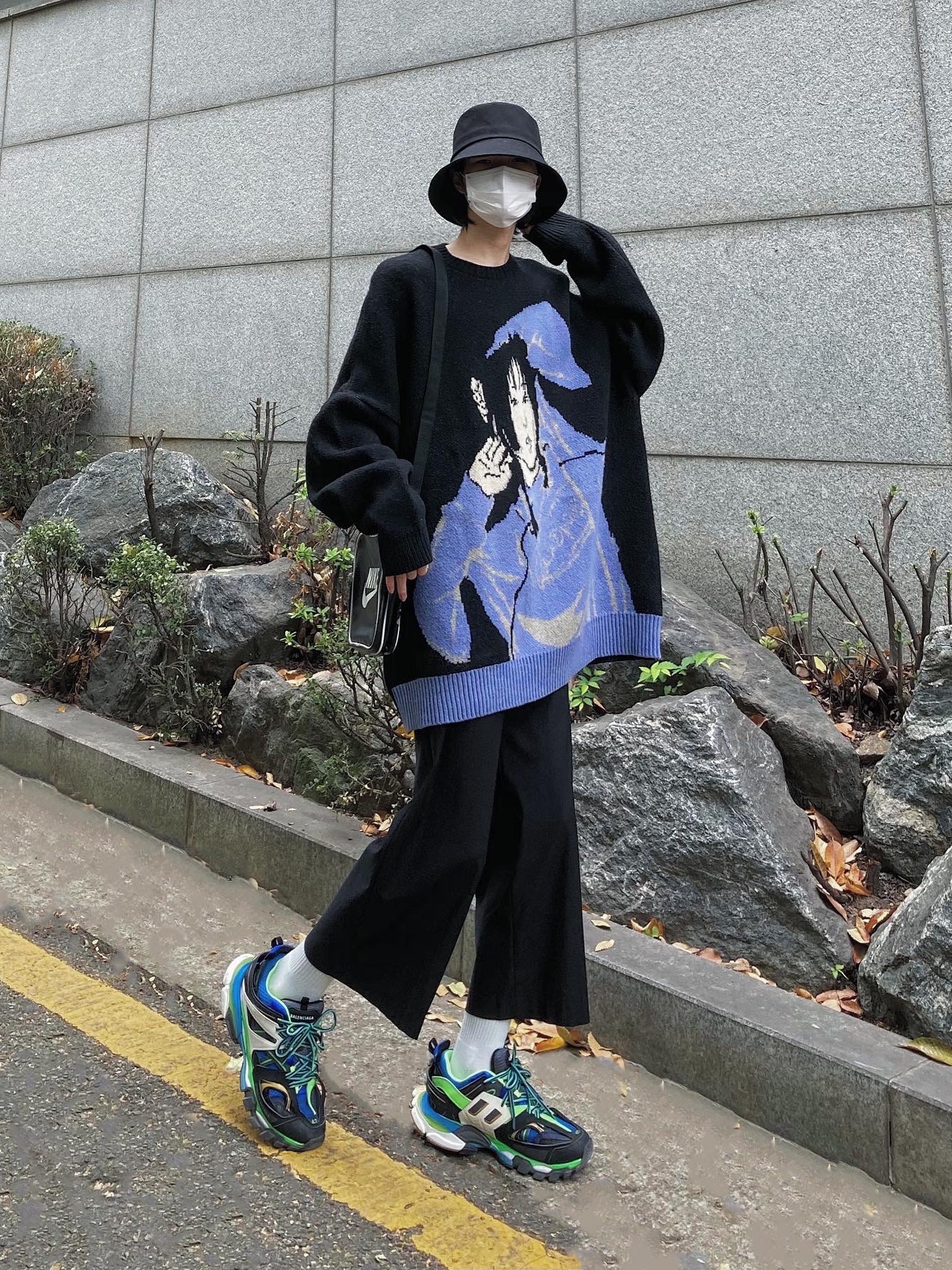Balenciaga Track Sneakers Green White Blue 2019 착용 스타일 - 1