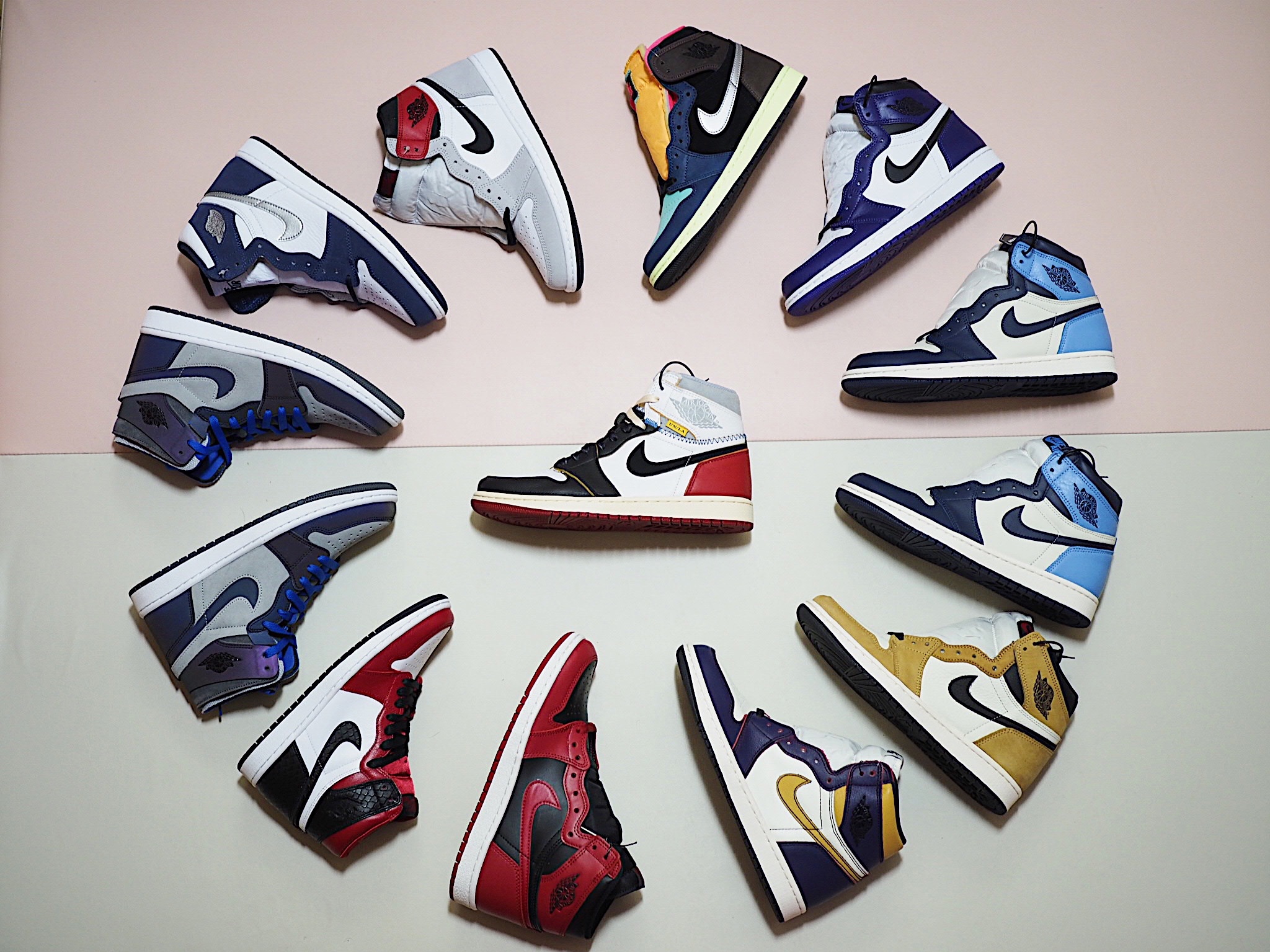 Jordan 1 x Union Retro High Black Toe, Jordan 1 High 85 Varsity Red 착용 스타일