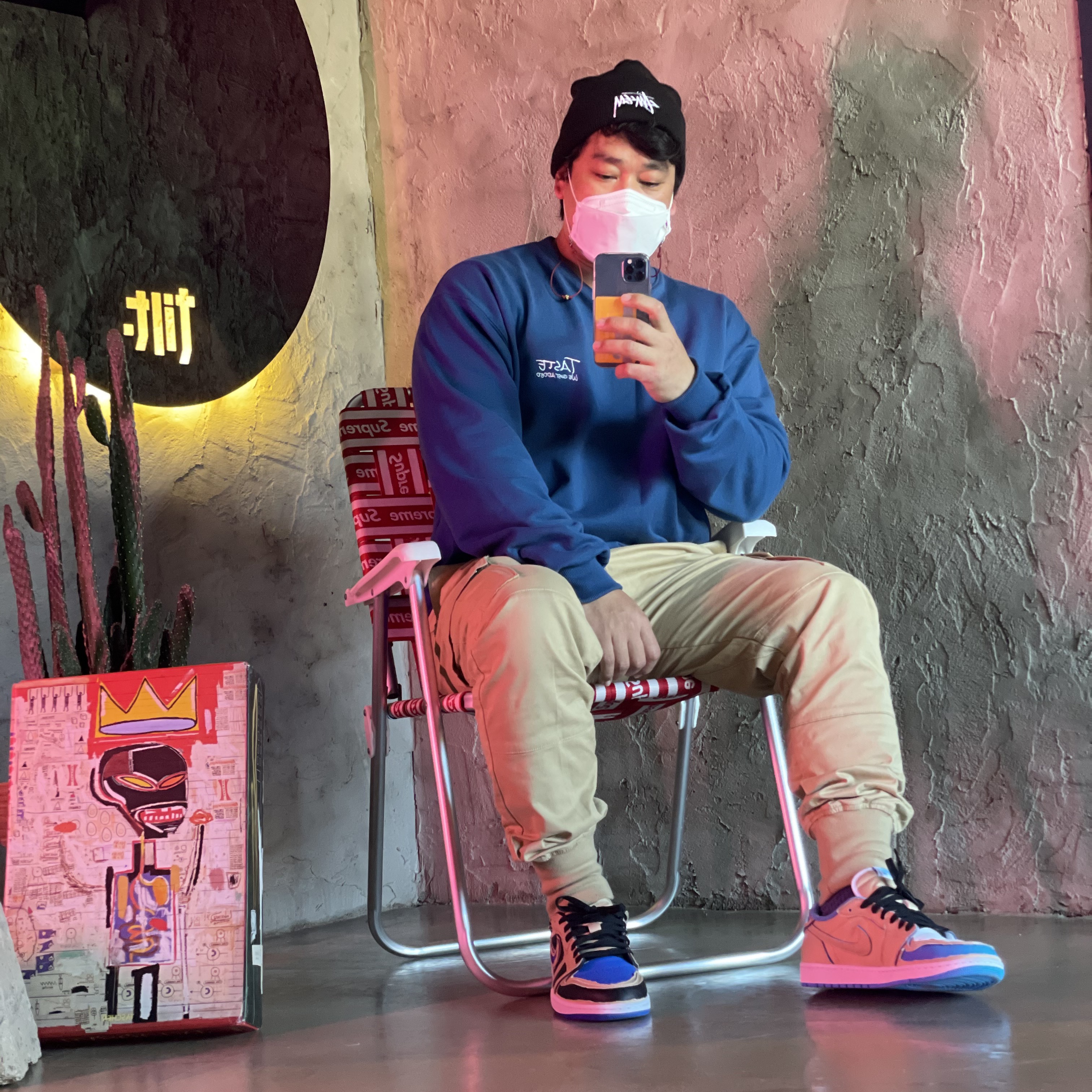 Jordan 1 x Lance Mountain Low SB QS Desert Ore, Nike x Stussy Cuff Beanie 착용 스타일