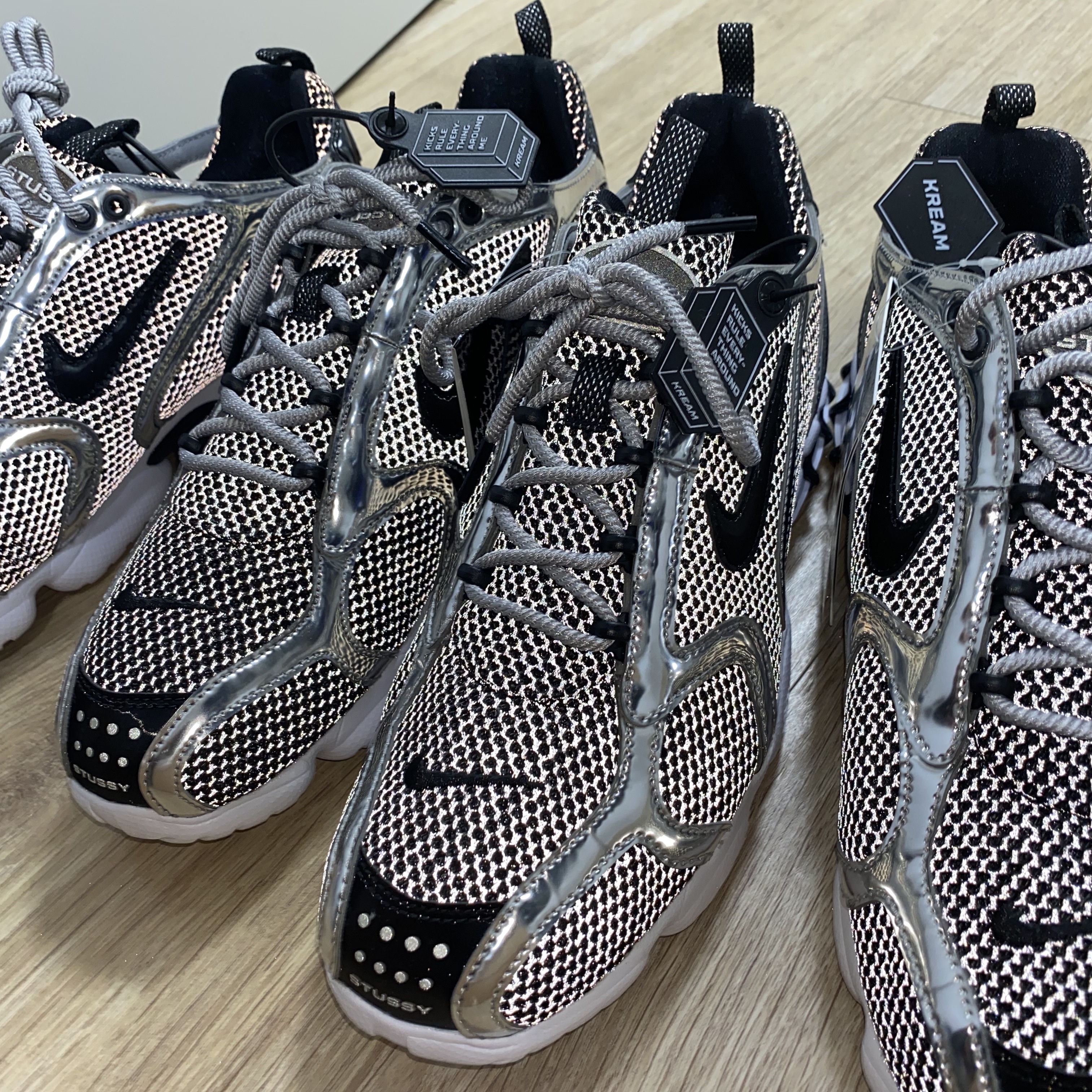 Nike x Stussy Air Zoom Spiridon Cage 2 Pure Platinum 착용 스타일