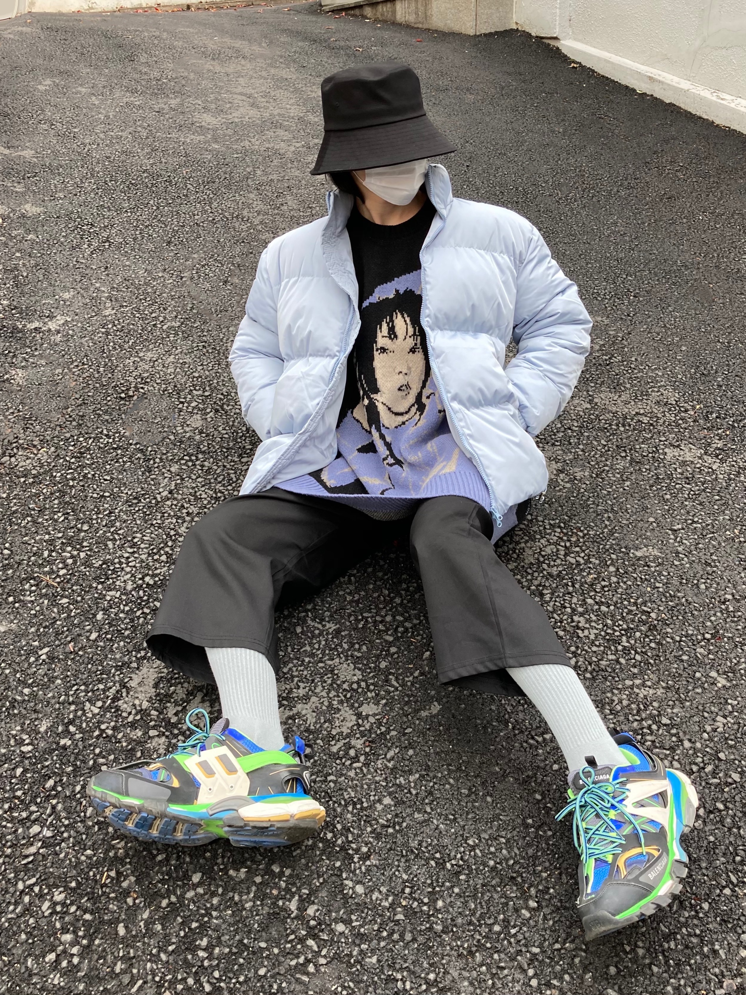 Balenciaga Track Sneakers Green White Blue 2019 착용 스타일 - 1