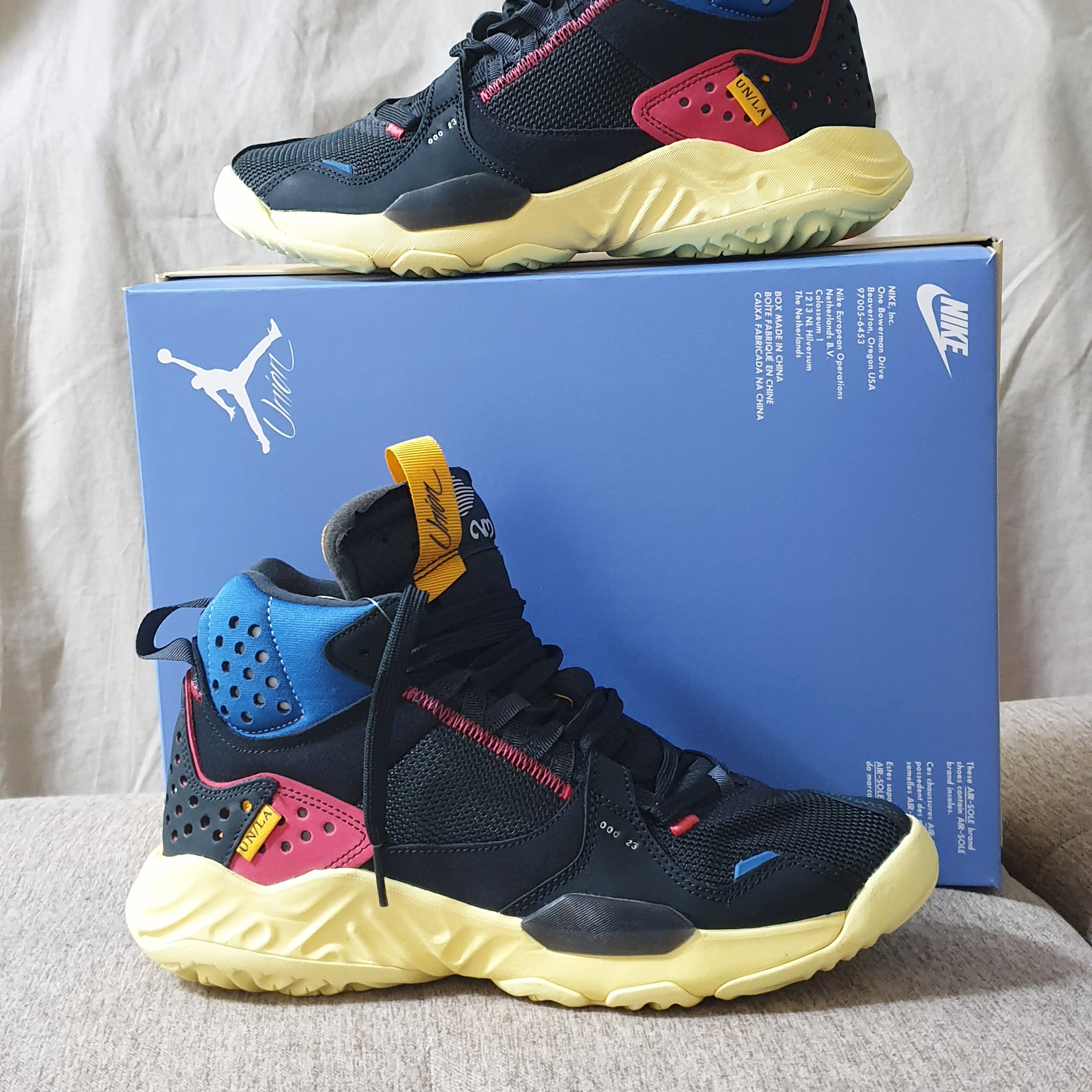 Jordan x Union Delta Mid Off Noir 착용 스타일 - 1