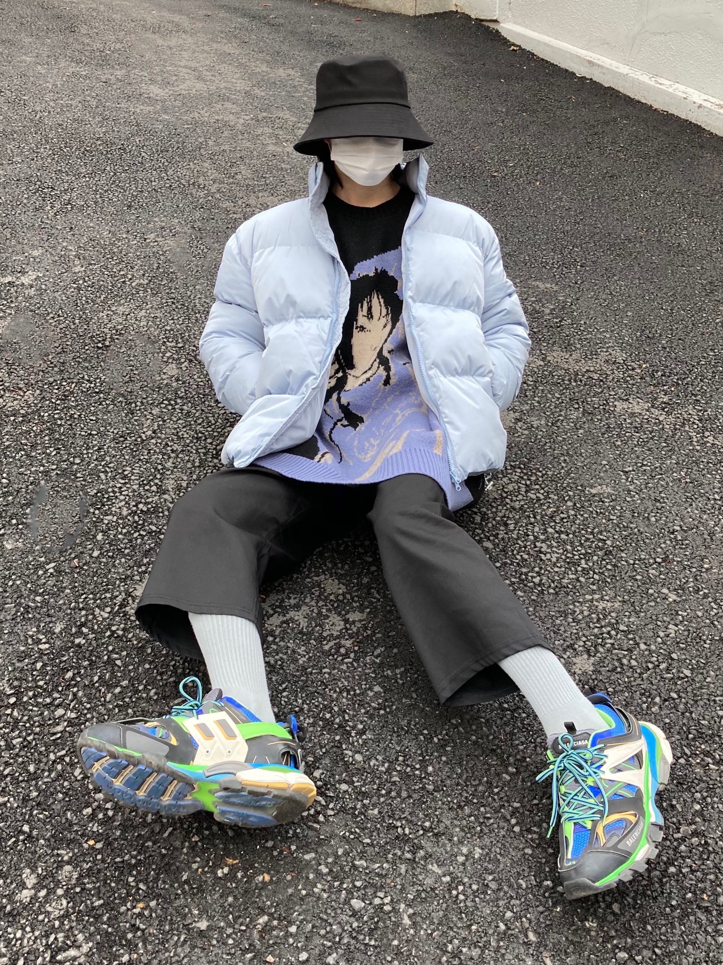 Balenciaga Track Sneakers Green White Blue 2019 착용 스타일 - 2