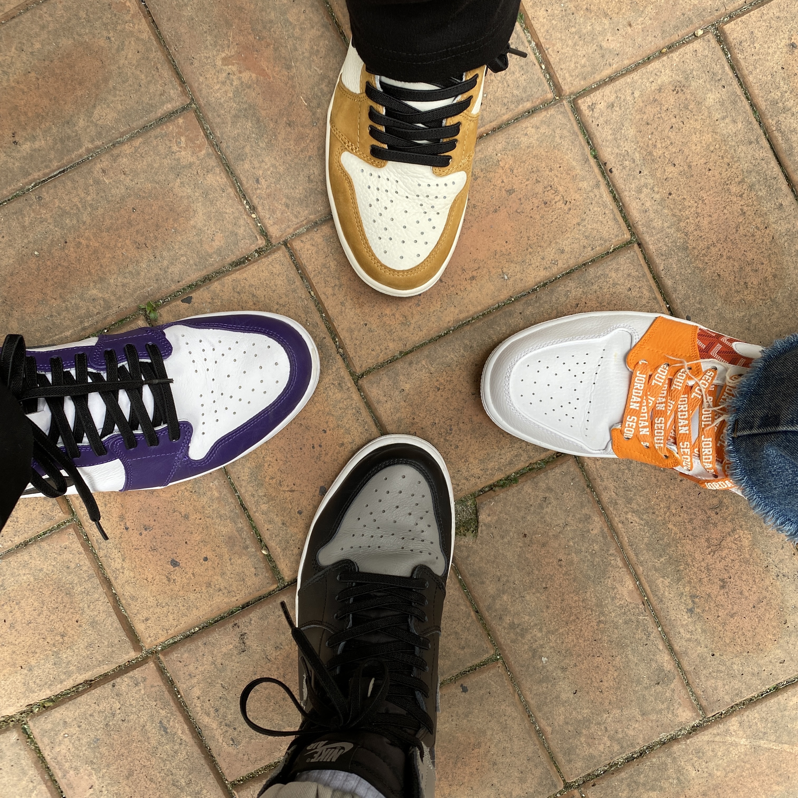 Jordan 1 Retro High OG Shadow 2018, Jordan 1 Retro High OG Court Purple 2020 착용 스타일