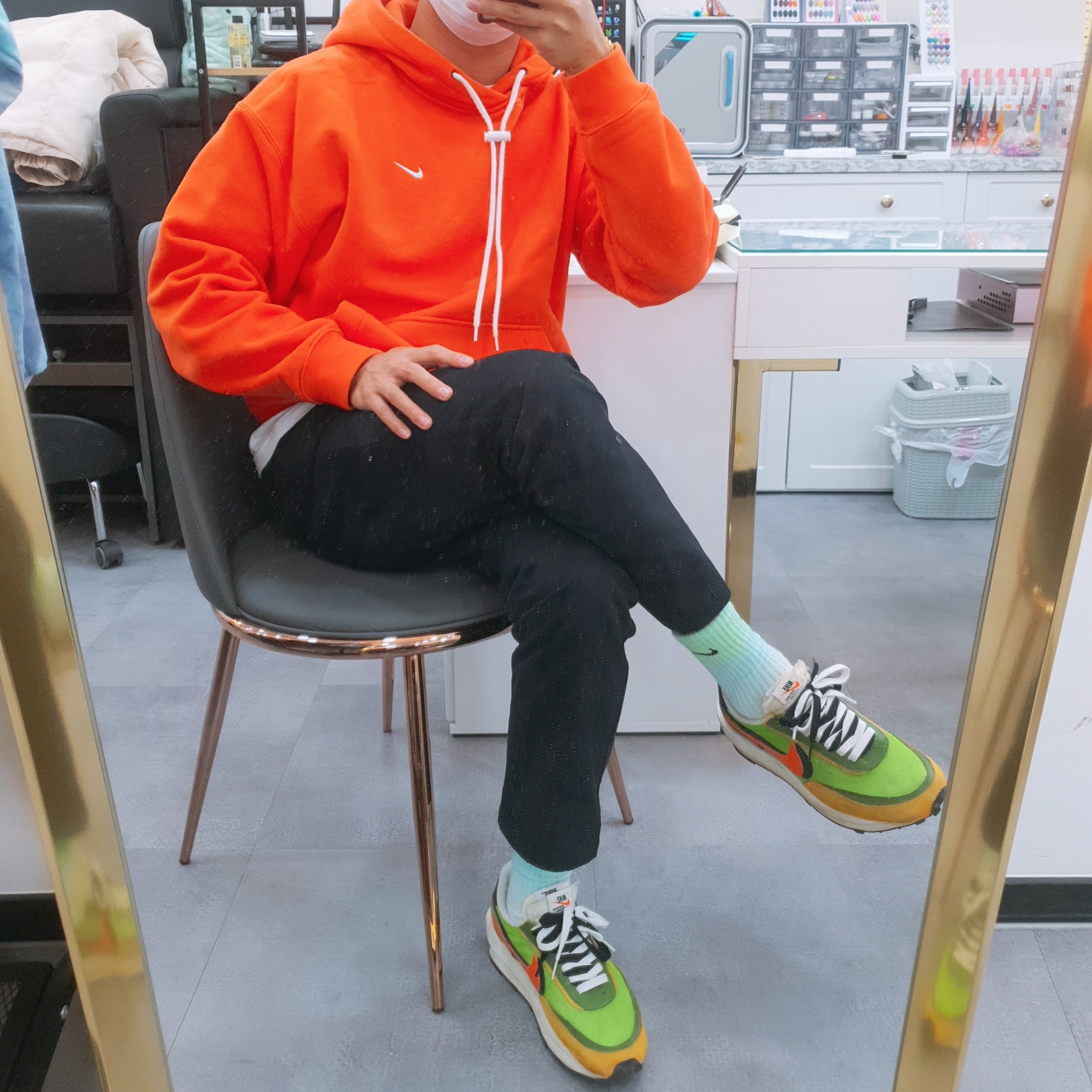 Nike x Sacai LDWaffle Green Multi 착용 스타일