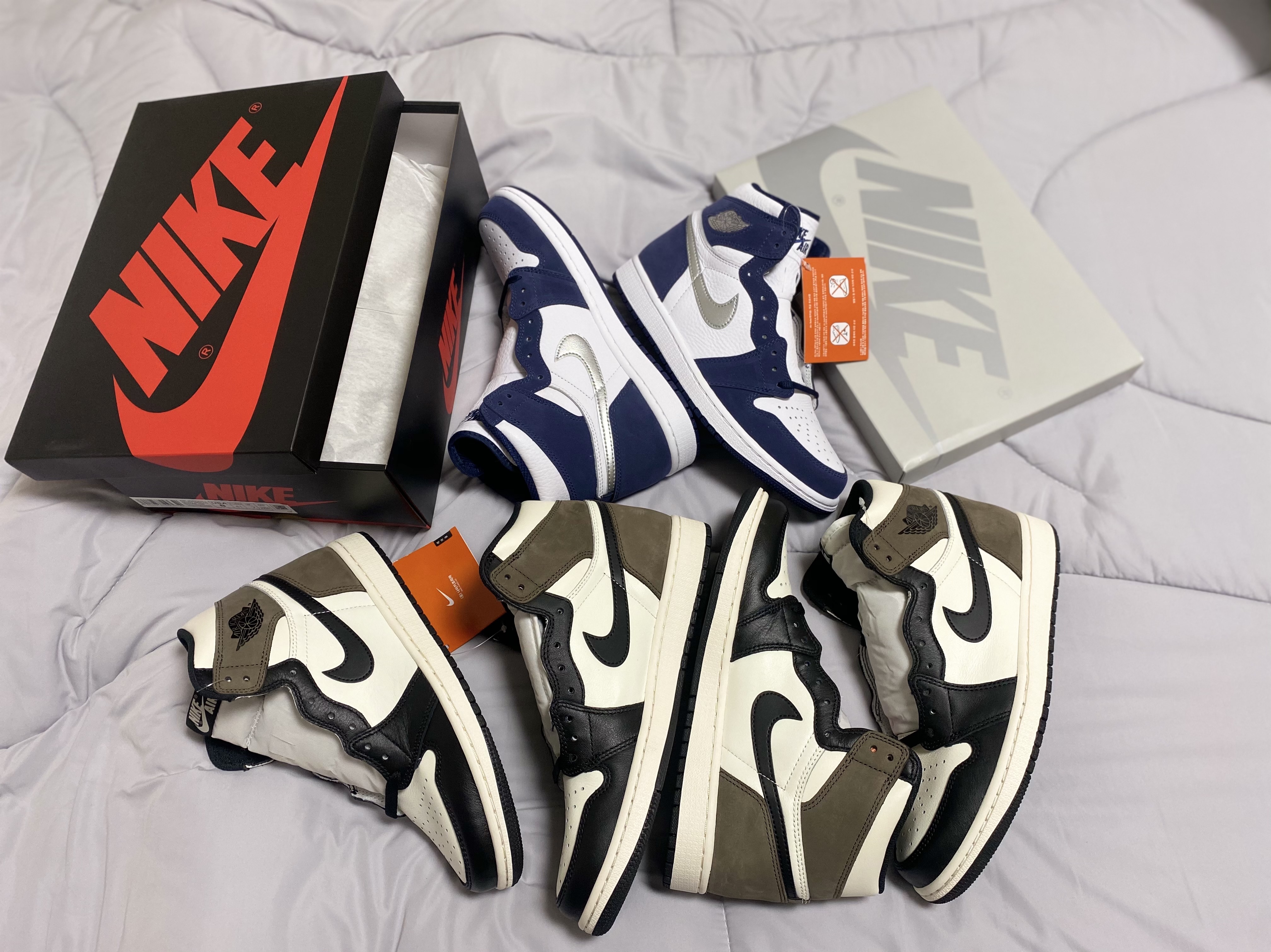Jordan 1 Retro High OG Black Mocha, Jordan 1 Retro High OG CO.JP Midnight Navy 착용 스타일