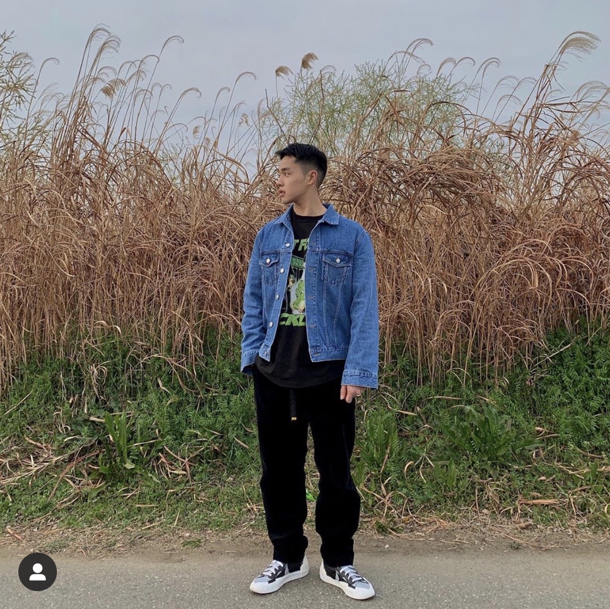 Nike x Sacai Blazer Mid Black Grey 착용 스타일 - 1